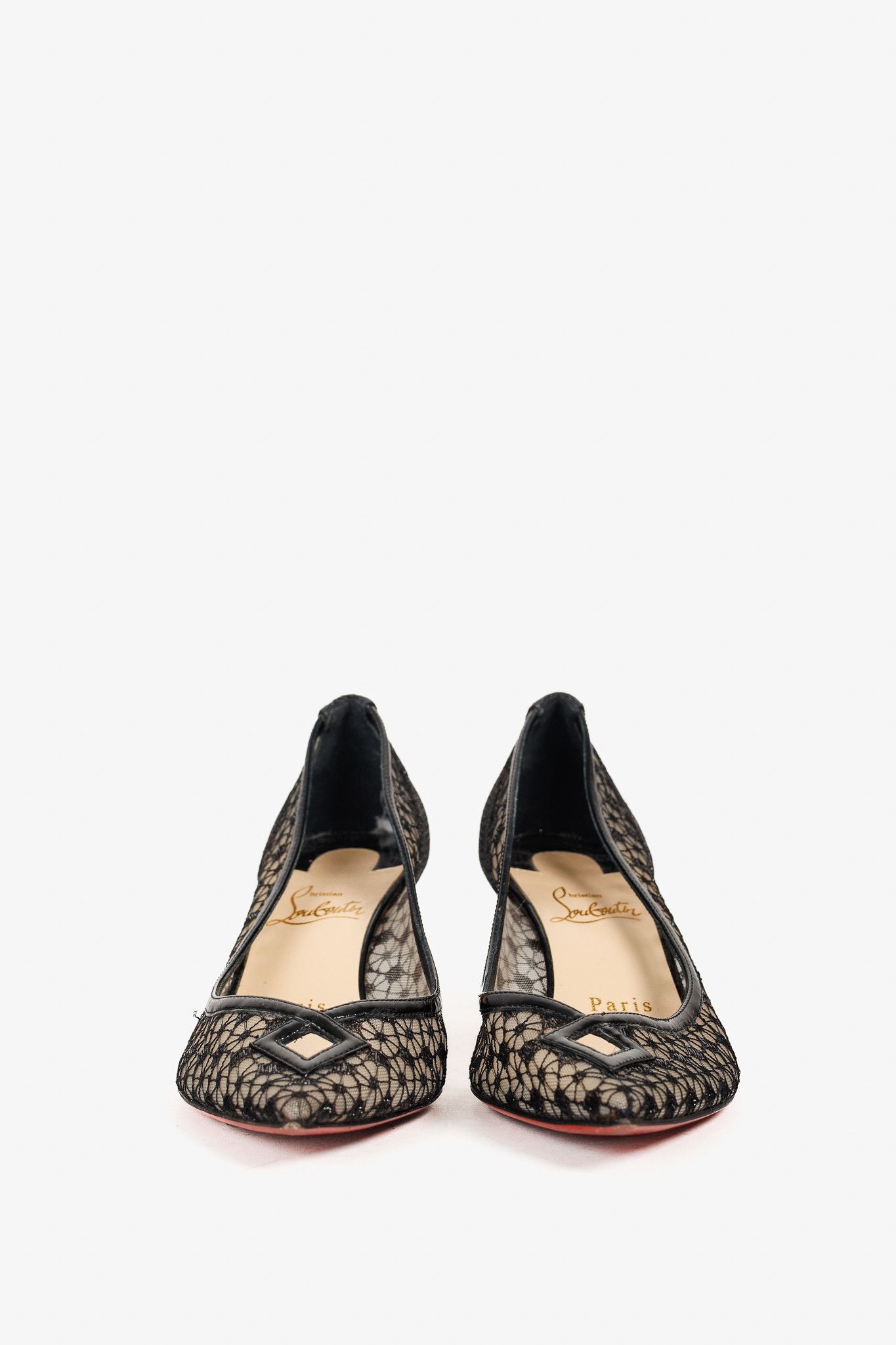 Christian Louboutin Christian Louboutin Neomid Embroidered Mesh & Leather Pumps Size US 6.5 / IT 36.5 - 2 Thumbnail