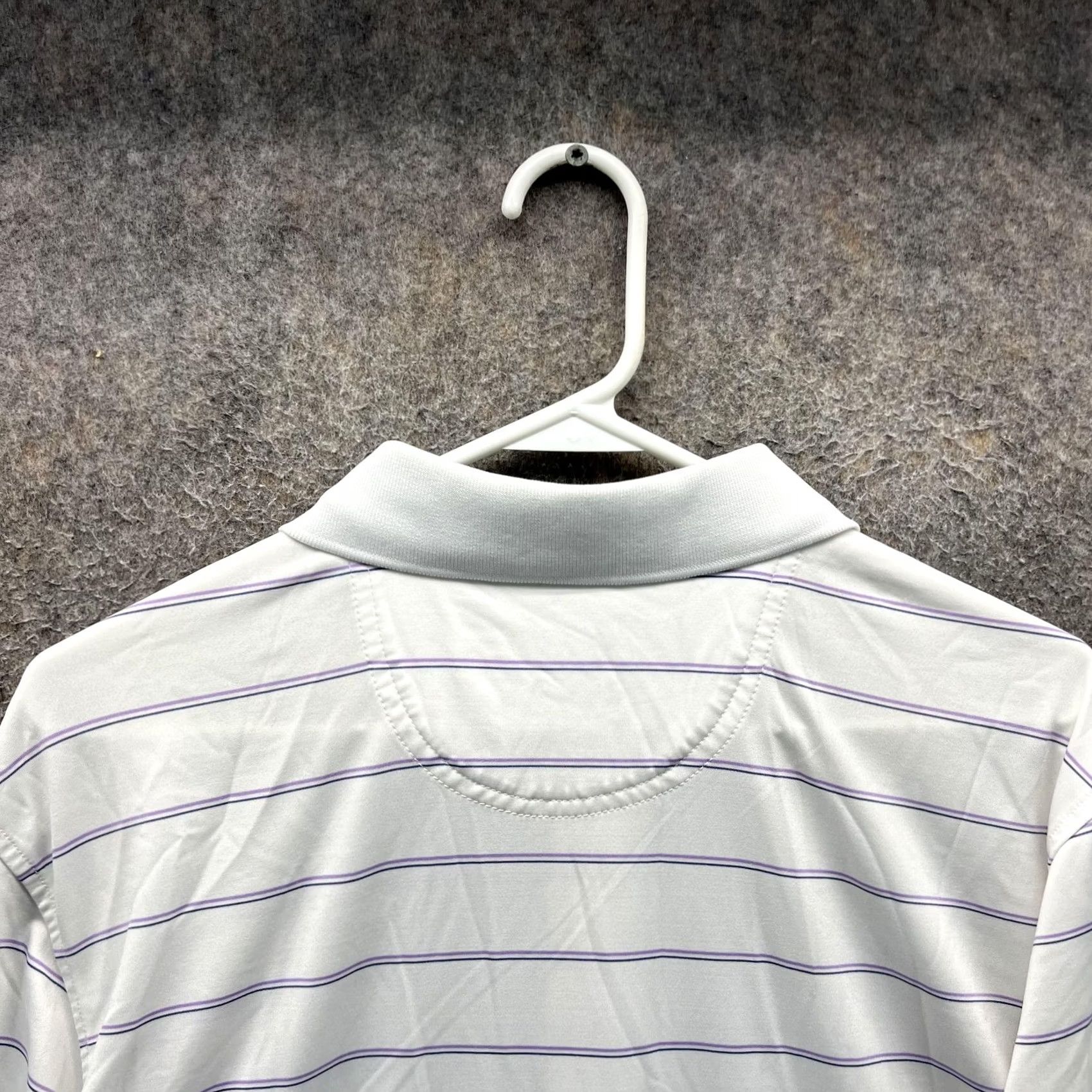 Vintage F&G Tech Polo Shirt Mens L White Stripe Golf Performance Short Sleeve Casual Size US L / EU 52-54 / 3 - 6 Thumbnail