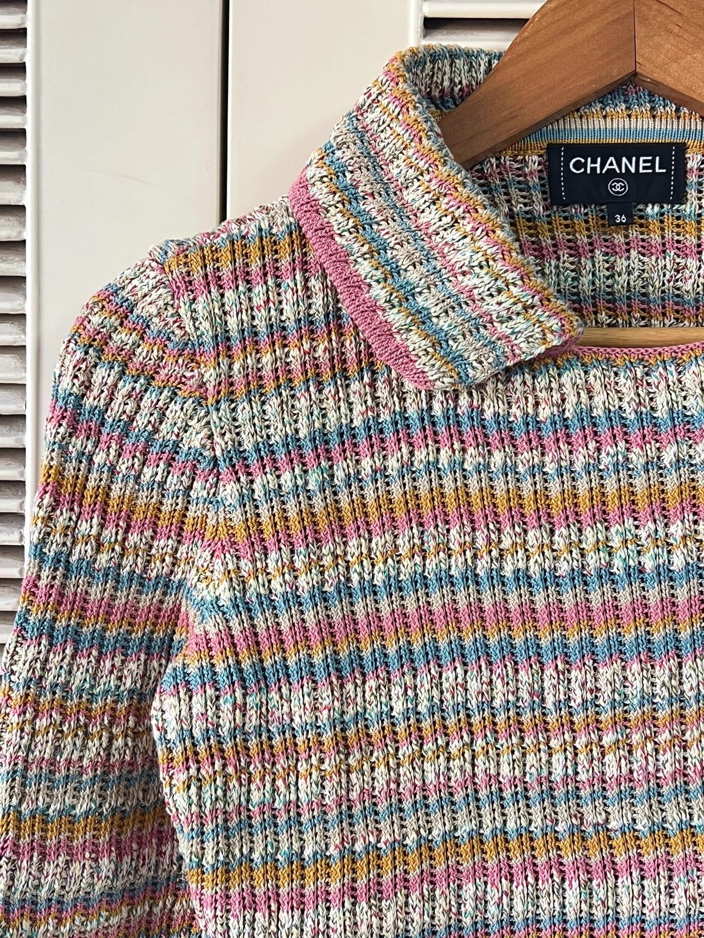 Chanel Chanel women's color block stripe knit jacket with CC logo Size XS / US 0-2 / IT 36-38 - 3 Thumbnail