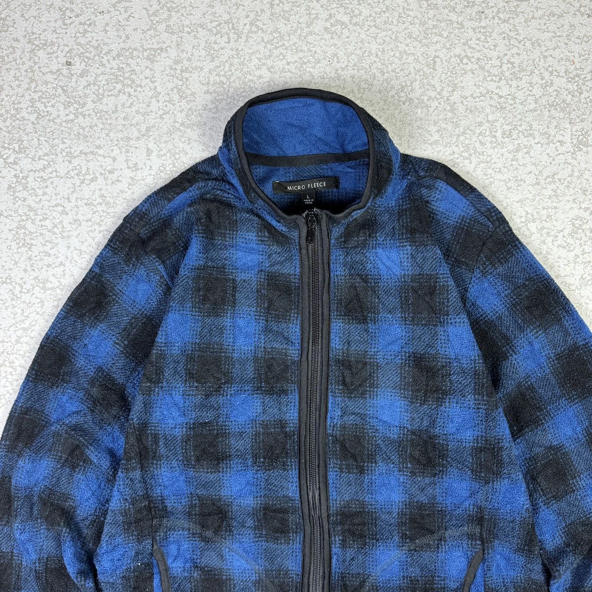 Japanese Brand × Uniqlo 💥Uniqlo Shadow Plaid Micro Fleece Jacket Size US L / EU 52-54 / 3 - 2 Thumbnail