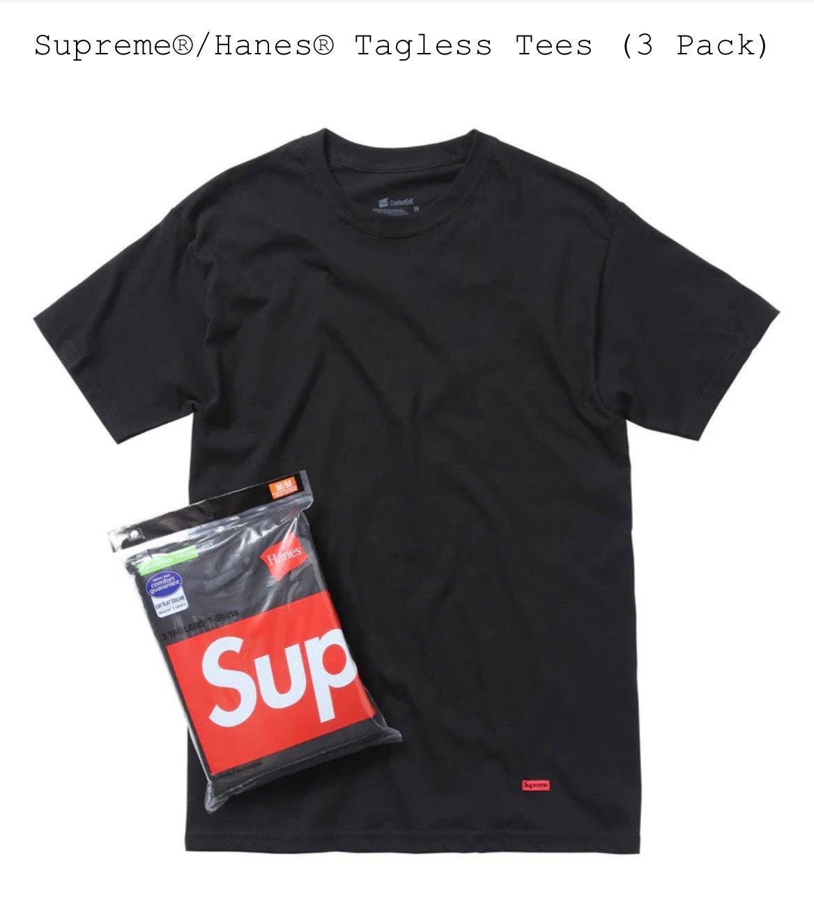 Hanes × Supreme Supreme x Hanes 3 Pack T- Shirts Size US XXL / EU 58 / 5 - 1 Thumbnail