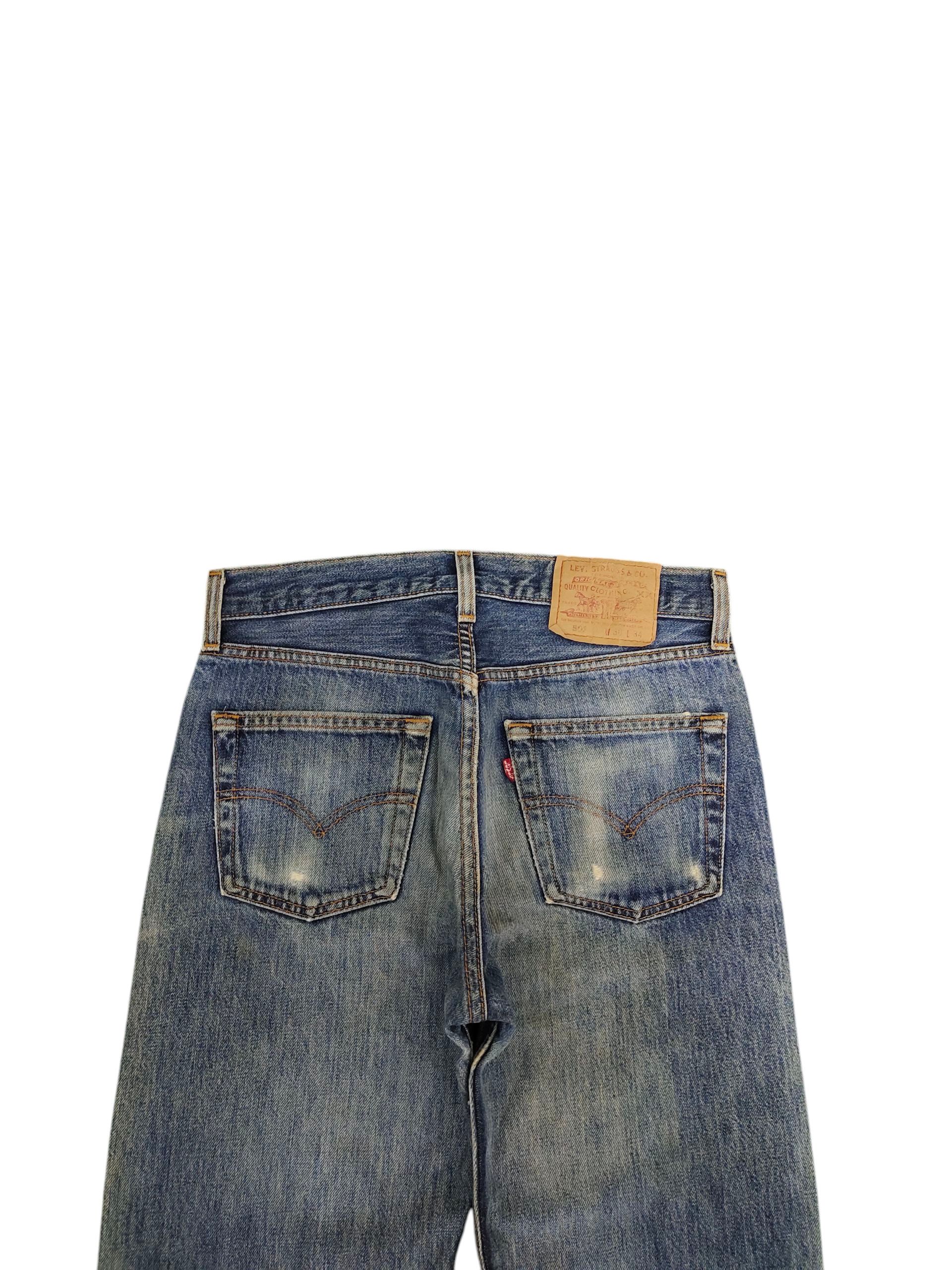 Kapital Vintage 90s Levis 501 Clawmark Distress Faded Denim Jeans Size US 30 / EU 46 - 9 Thumbnail