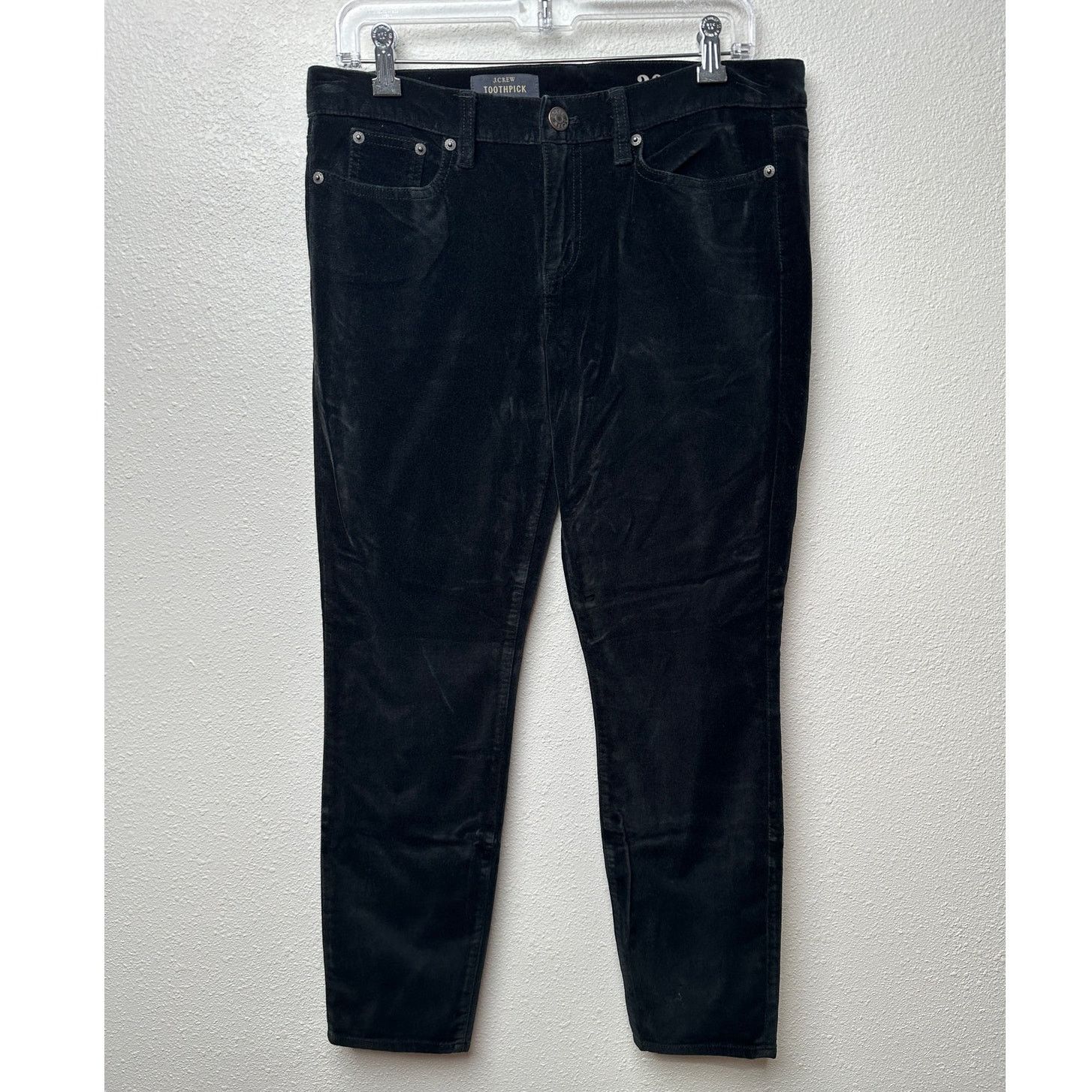 J.Crew J.Crew Pants Black Velour Womens US 30 Toothpick Ankle Size 30" / US 8 / IT 44 - 2 Thumbnail