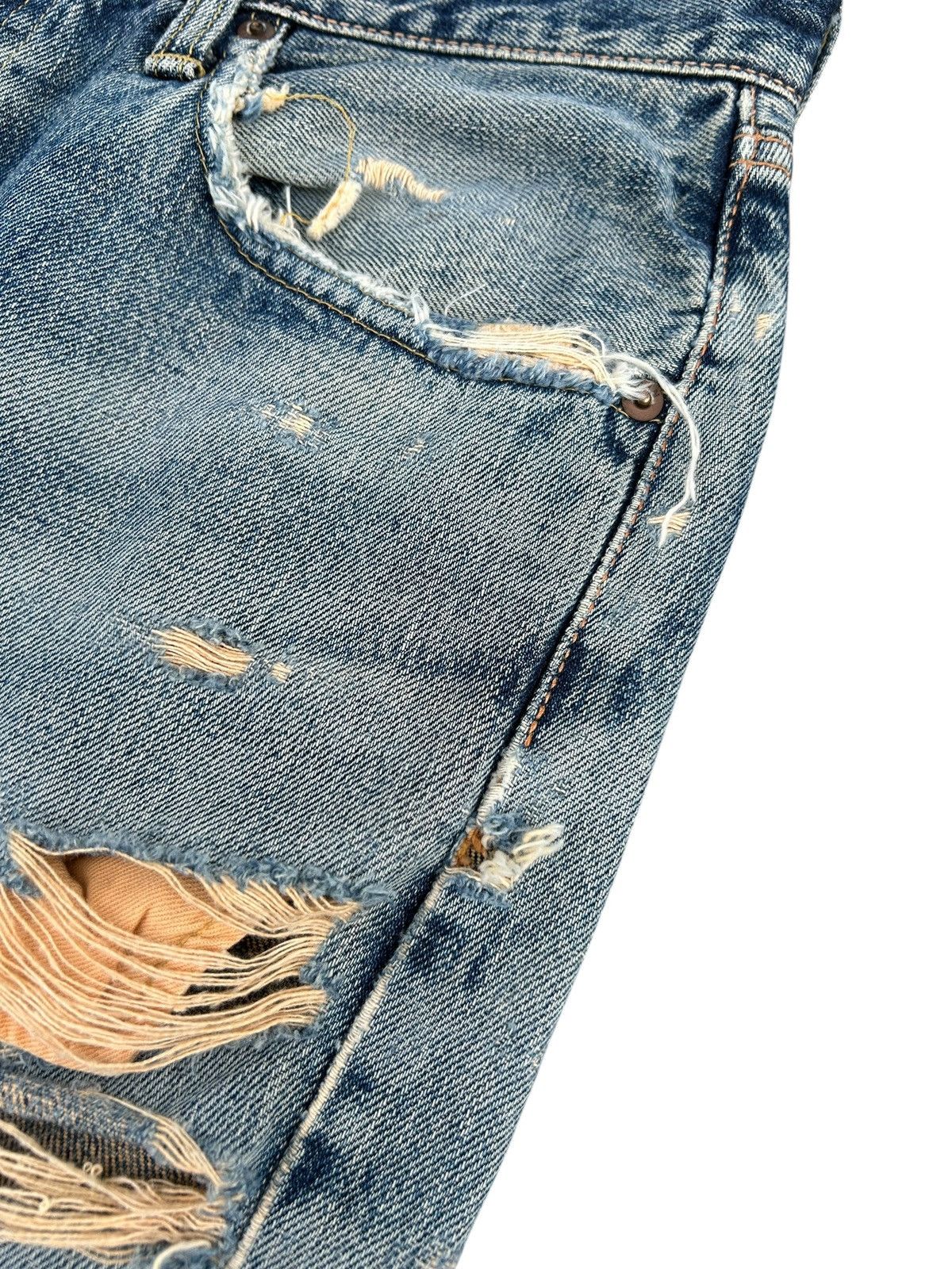 Kapital Thrashed Vintage Edwin 505xx Selvedge Denim Jeans Size US 30 / EU 46 - 7 Thumbnail