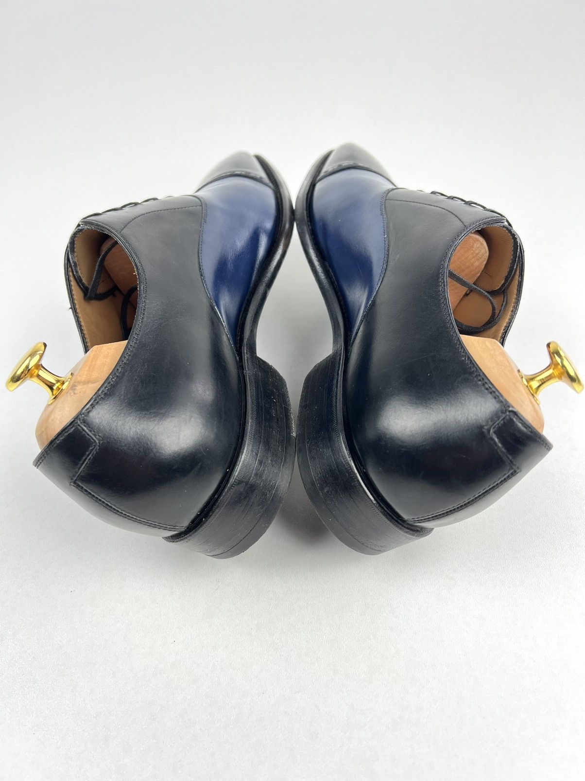 Salvatore Ferragamo SALVATORE FERRAGAMO Leather Oxfords Shoes Black/Blue Men’s Size US 10.5 / EU 43-44 - 10 Thumbnail