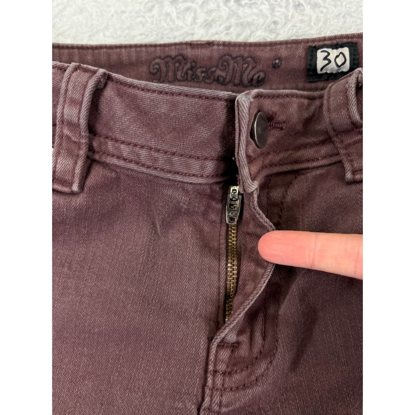 Miss Me Miss Me Jeans Women 30 Red Denim Skinny Pants 27x27 Womans Regular 5-Pocket Distressed Stretch Cotton Blend Vintage No Size 30" / US 8 / IT 44 - 5 Thumbnail