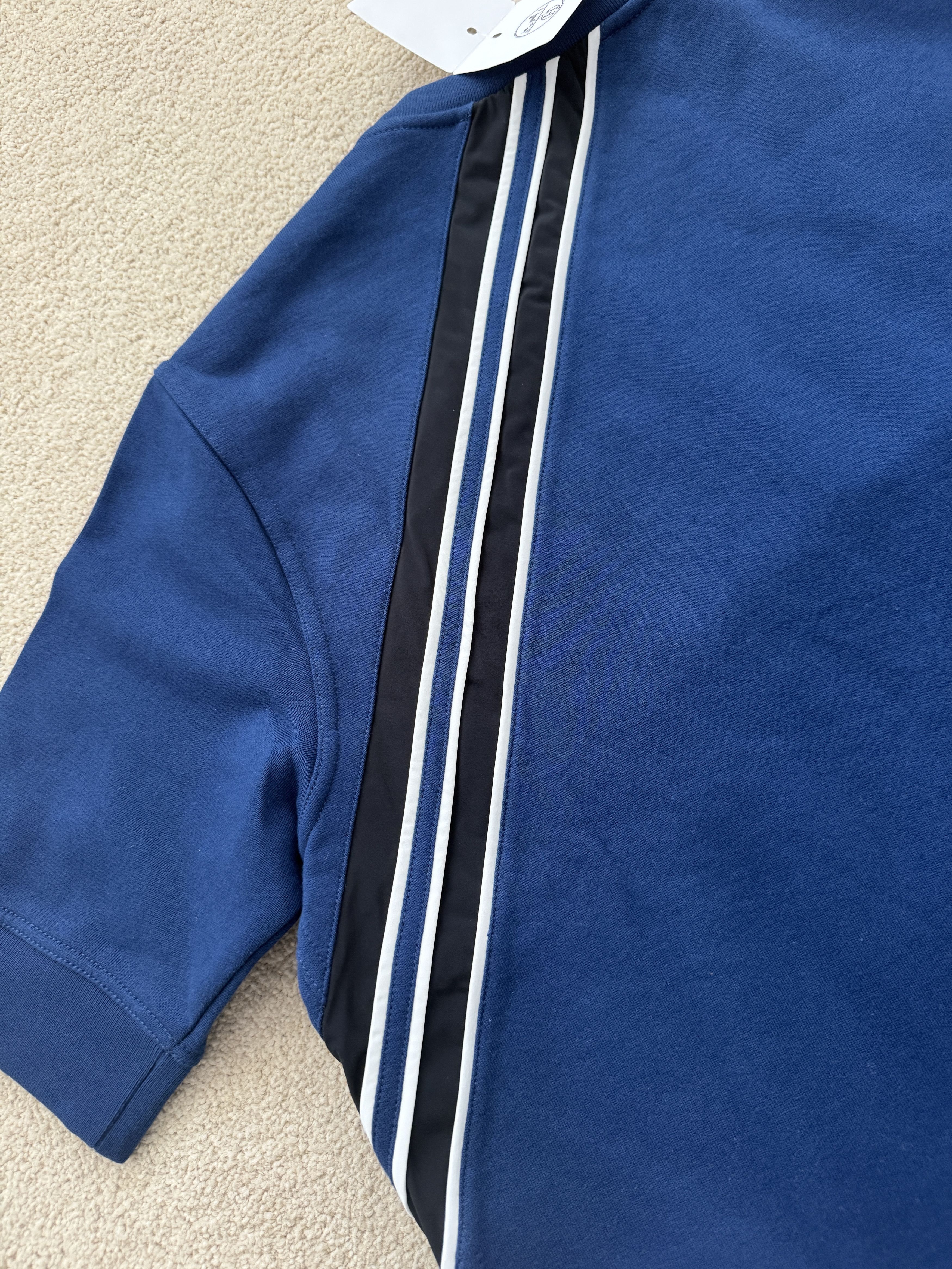 Hermes NWT Hermes Mens Medium Indigo Blue Short Sleeve Pullover Size US M / EU 48-50 / 2 - 7 Thumbnail