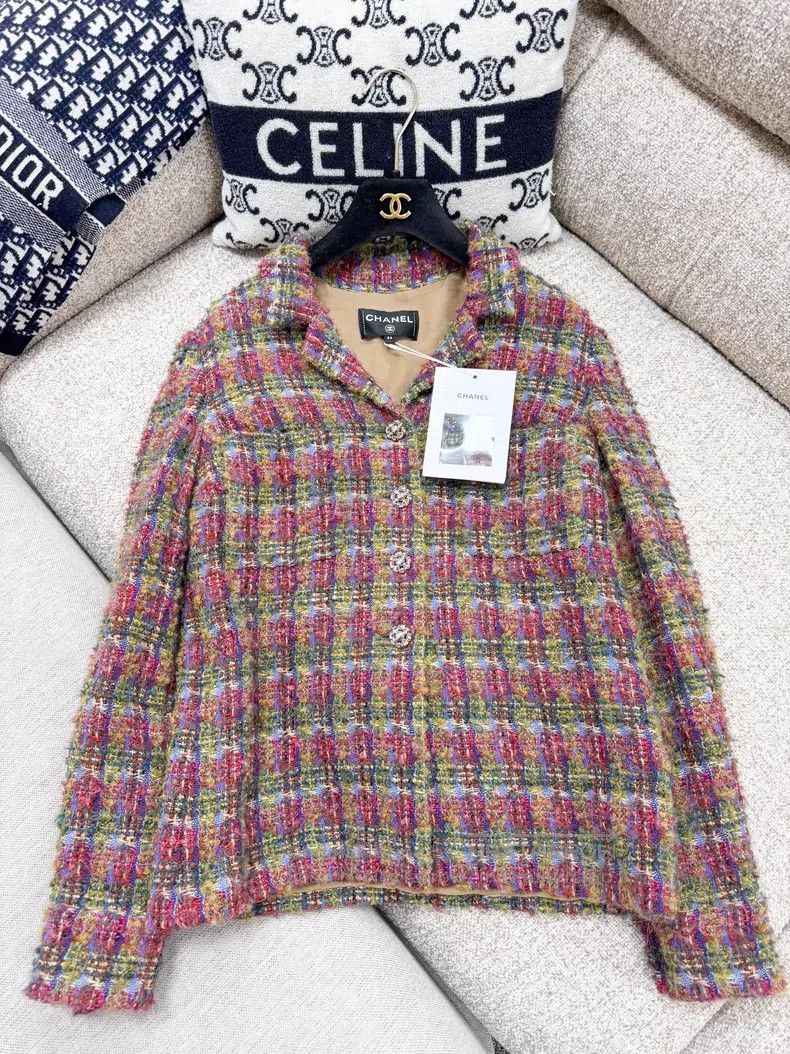 Chanel Chanel Tweed plaid woven long-sleeved jacket Size XXS / US 00 / IT 34 - 2 Thumbnail