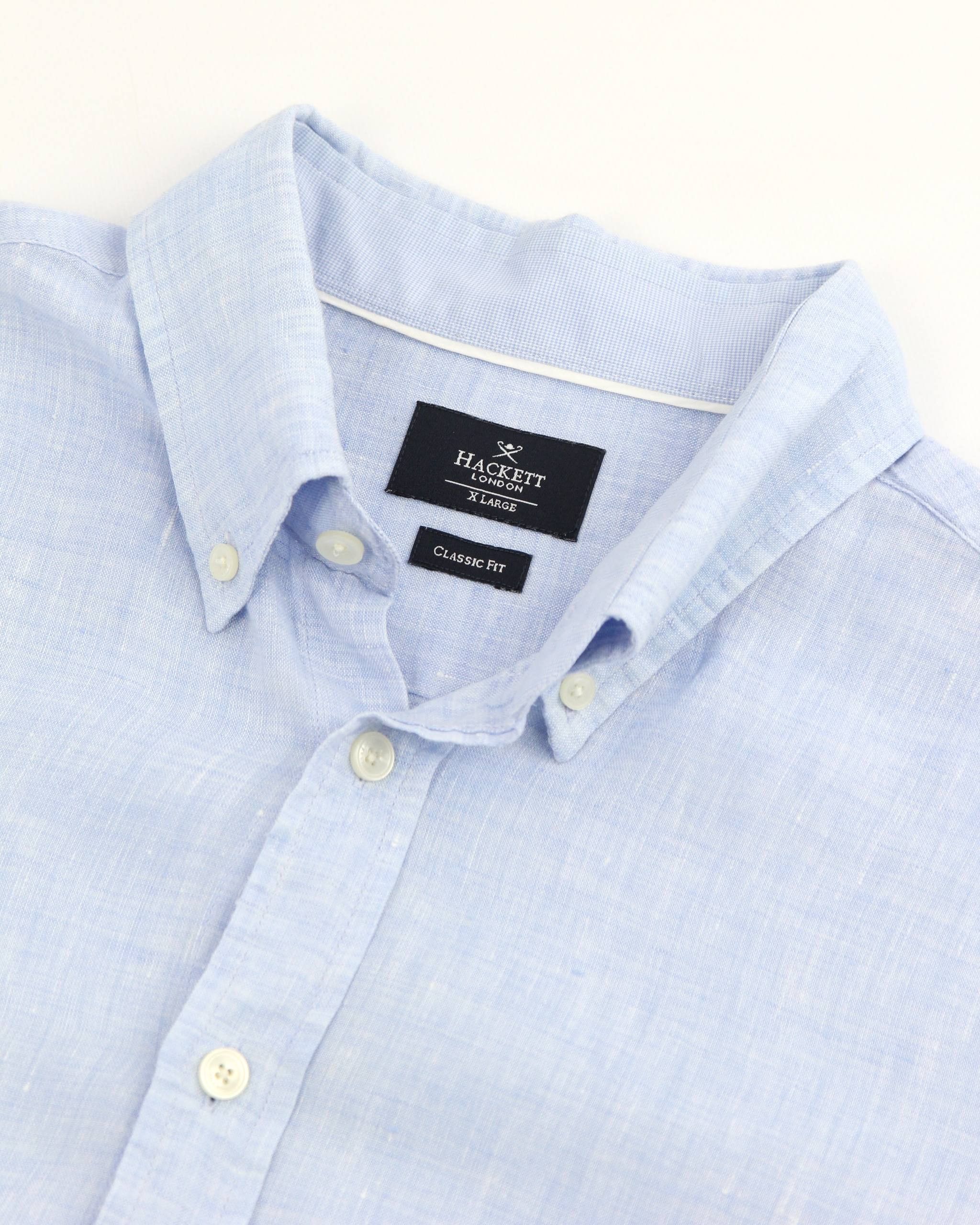 Hackett HACKETT LONDON Linen blue shirt Size US XL / EU 56 / 4 - 7 Thumbnail