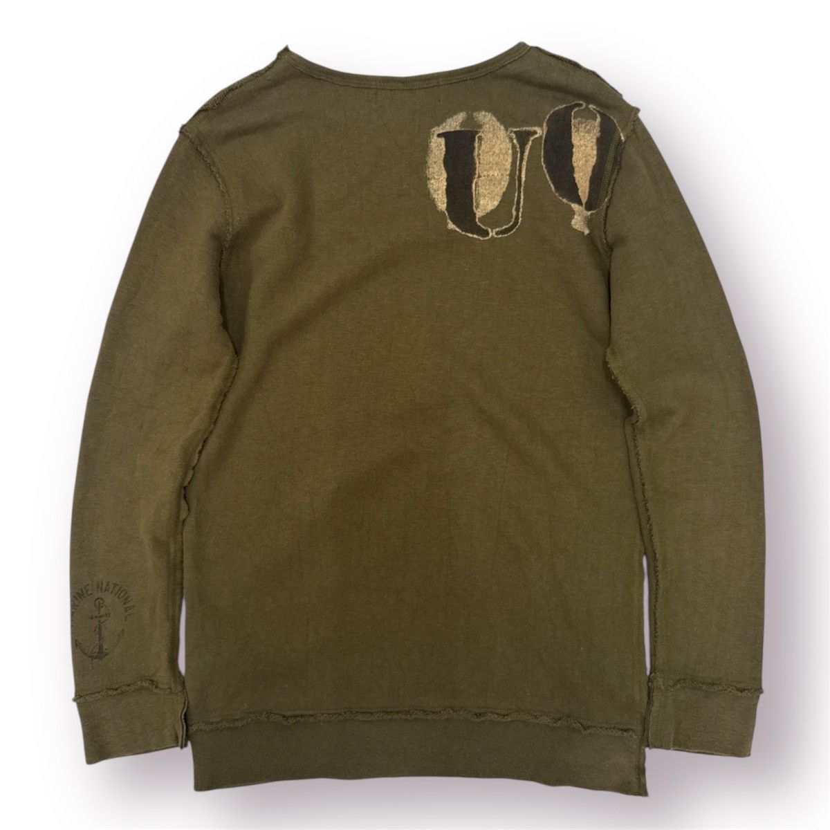 Japanese Brand ⚡️FITH WORKS Olive Raw Edge Sweat Japanese American Military Size US XS / EU 42 / 0 - 11 Thumbnail