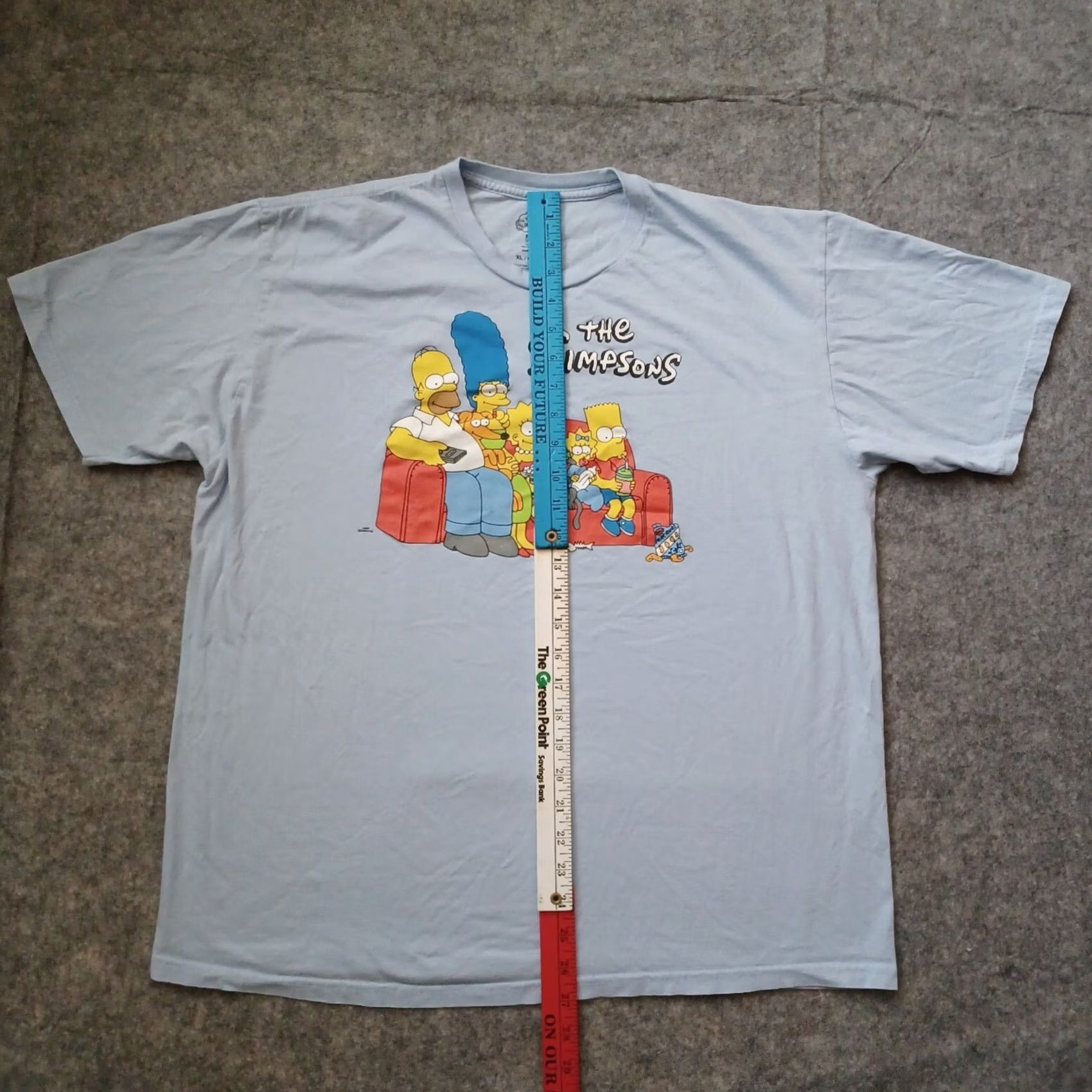 Vintage The Simpsons Graphic T Shirt Mens XL Blue Short Sleeve Sitting Couch Size US XL / EU 56 / 4 - 7 Thumbnail