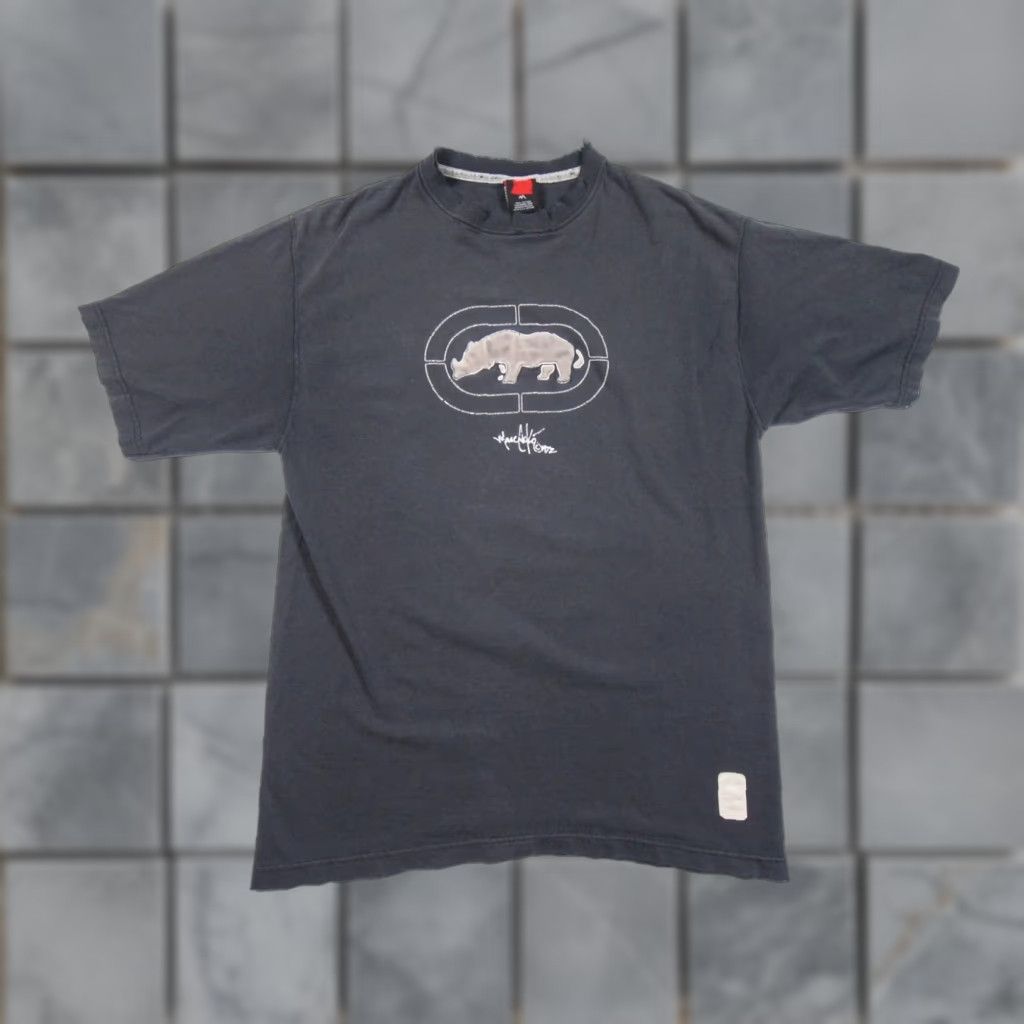 Ecko Unltd. VINTAGE Ecko Unltd. Shirt Mens M Black Distressed 90s Y2K Hip Hop Tee Tee Short Sleeve Crew Neck Logo Front Mens Size US M / EU 48-50 / 2 - 1 Thumbnail