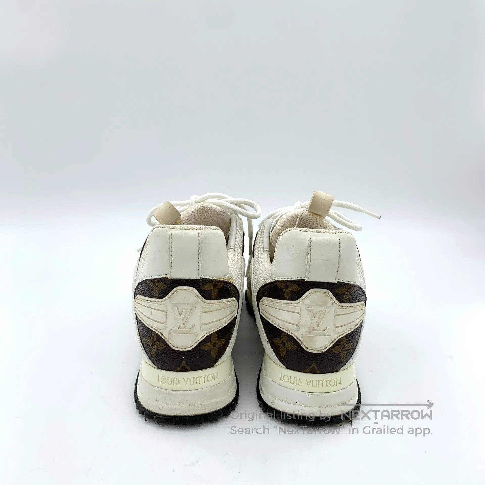 Louis Vuitton Louis Vuitton White net lace-up casual flat sneakers| Size US 4.5 / IT 34.5 - 4 Thumbnail