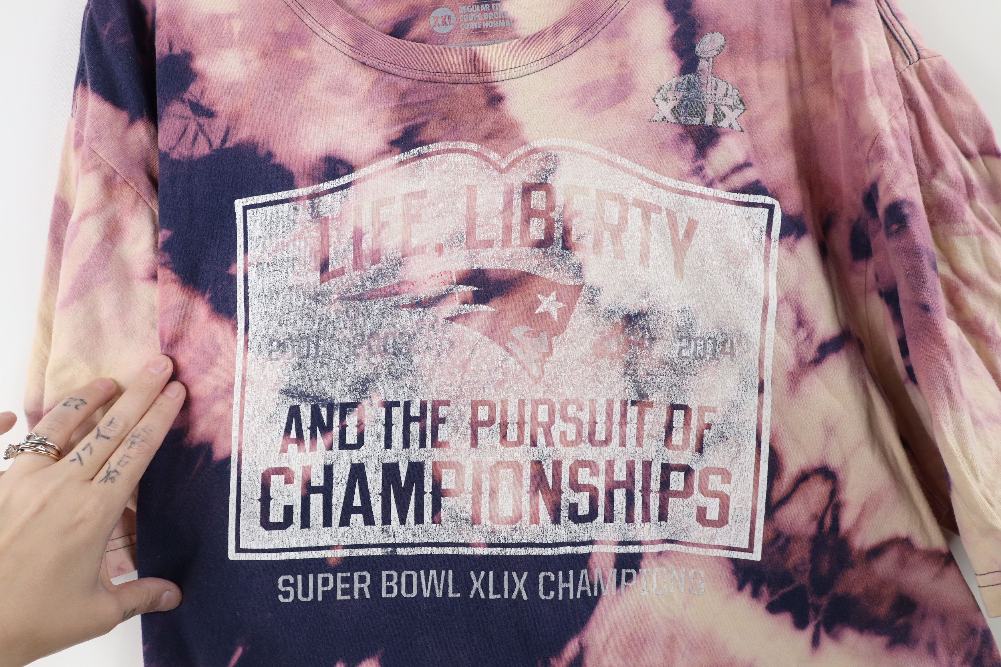 Nike Vintage Y2K Nike Super Bowl New England Patriots T-Shirt Size US XXL / EU 58 / 5 - 7 Thumbnail