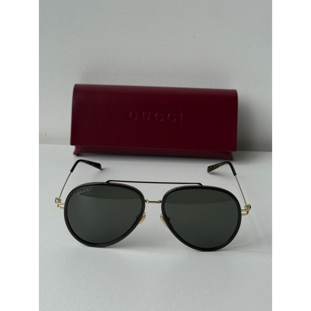 Gucci NEW Gucci GG1981S 001 Black Gold Aviator Sunglasses $545 Size ONE SIZE - 4 Thumbnail