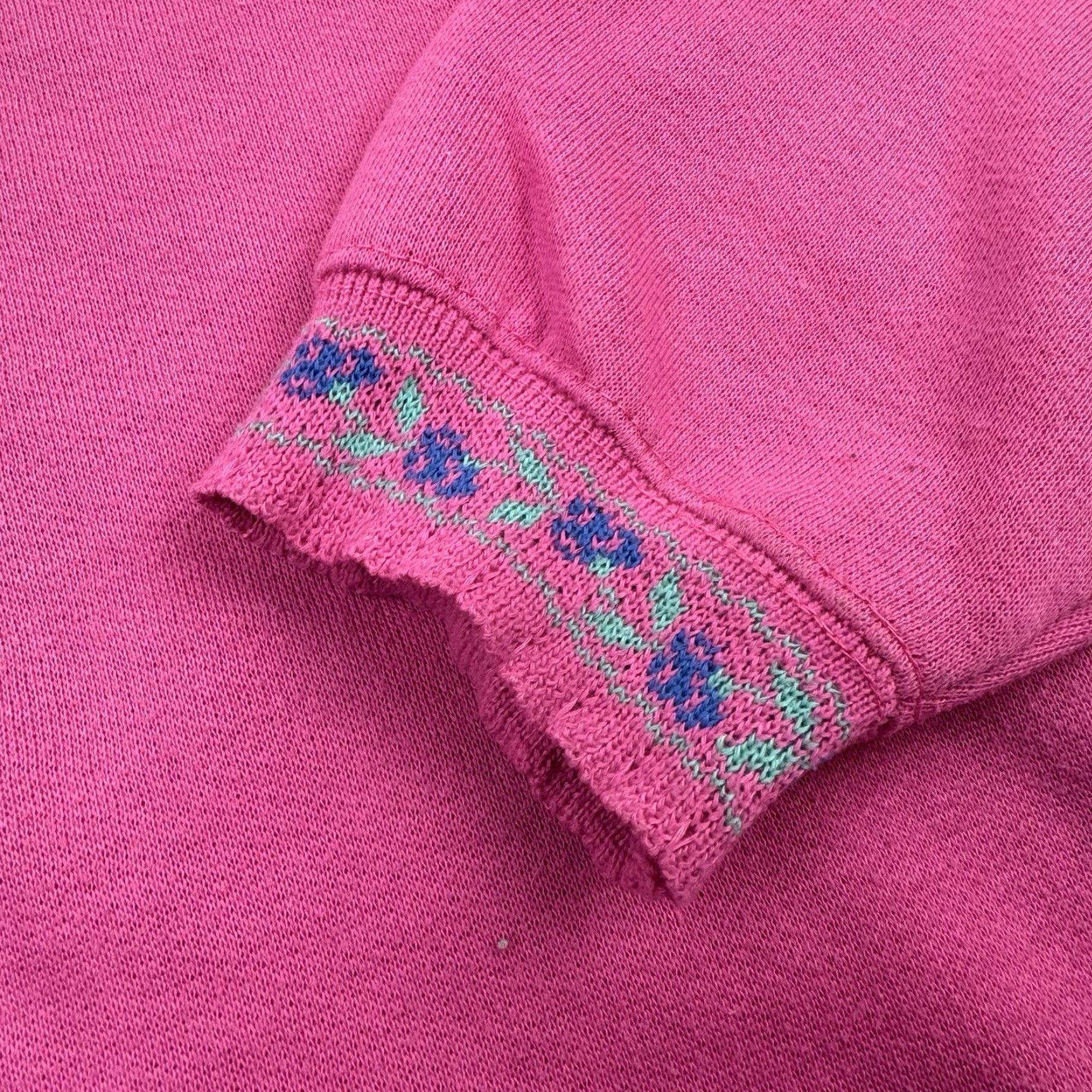 Pinko VINTAGE Huntington Ridge Floral Sweatshirt Women’s Large Pink 90s Crewneck Pullover Activewear Size L / US 10 / IT 46 - 6 Thumbnail