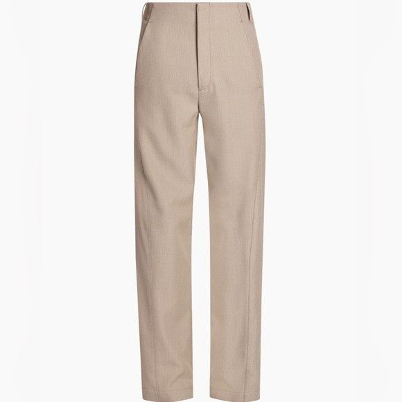 Jacquemus Jacquemus Wool-Blend Flat-Front Pants Beige Men’s 48/US 32 Size US 32 / EU 48 - 1 Thumbnail