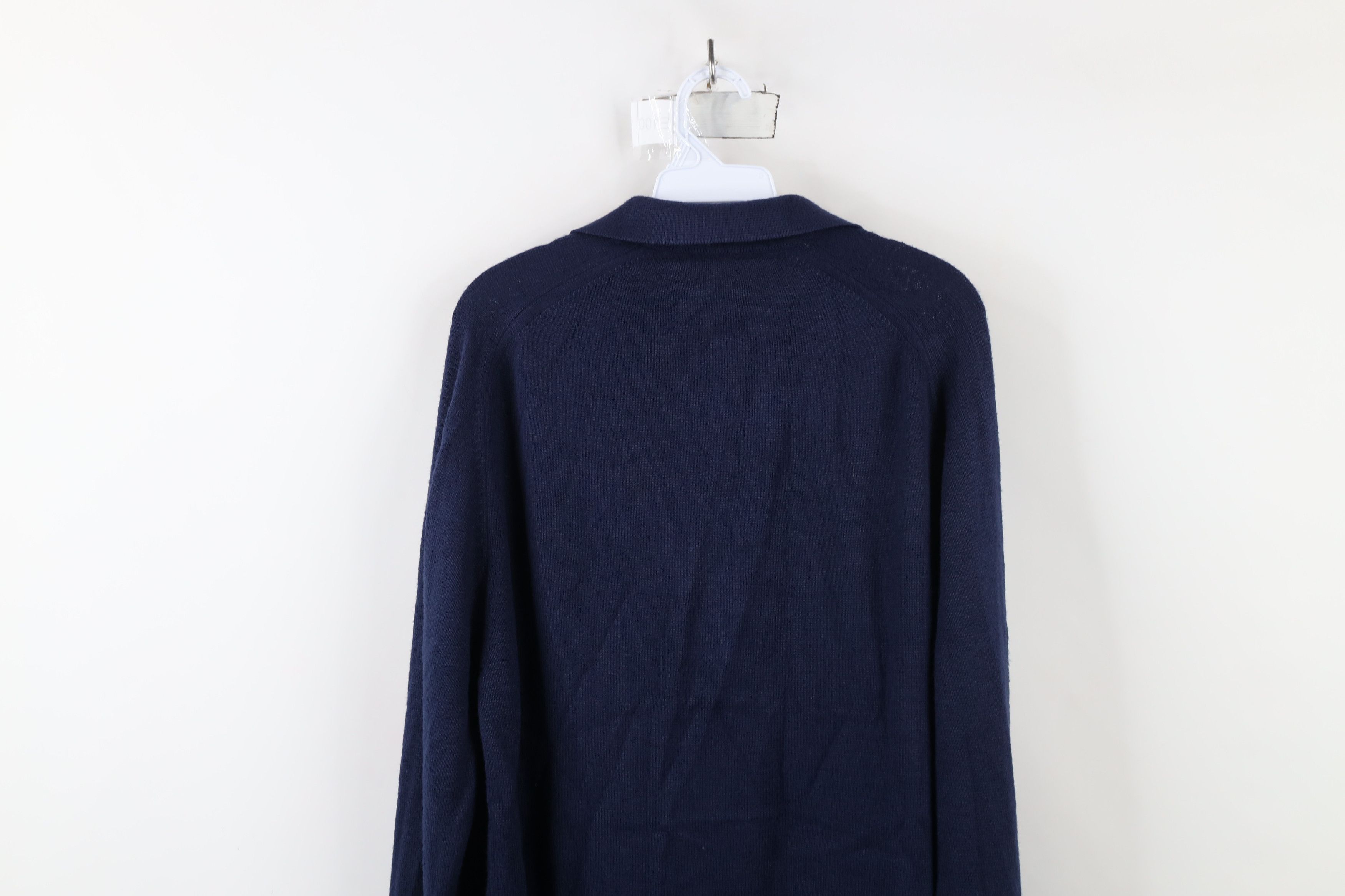 Vintage Vintage 70s Streetwear Collared Pullover Polo Sweater Blue Size US L / EU 52-54 / 3 - 8 Thumbnail