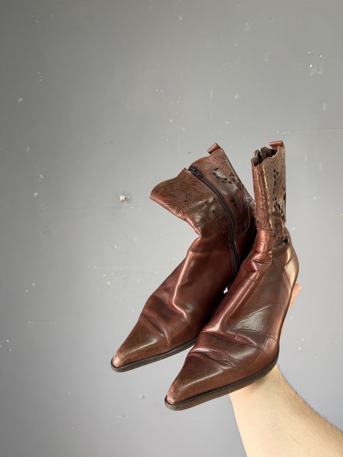 Dirk Bikkembergs Vintage Leather Boots Avantgarde Rick Owens Style AS 98 Rare Size US 5.5 / EU 38 - 2 Thumbnail