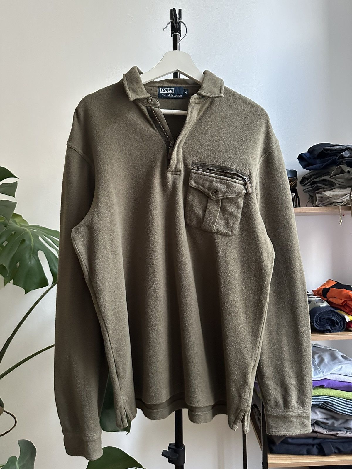 Polo Ralph Lauren Polo Ralph Lauren vintage rare Military Army 1/3 Zip Polos Size US M / EU 48-50 / 2 - 1 Thumbnail