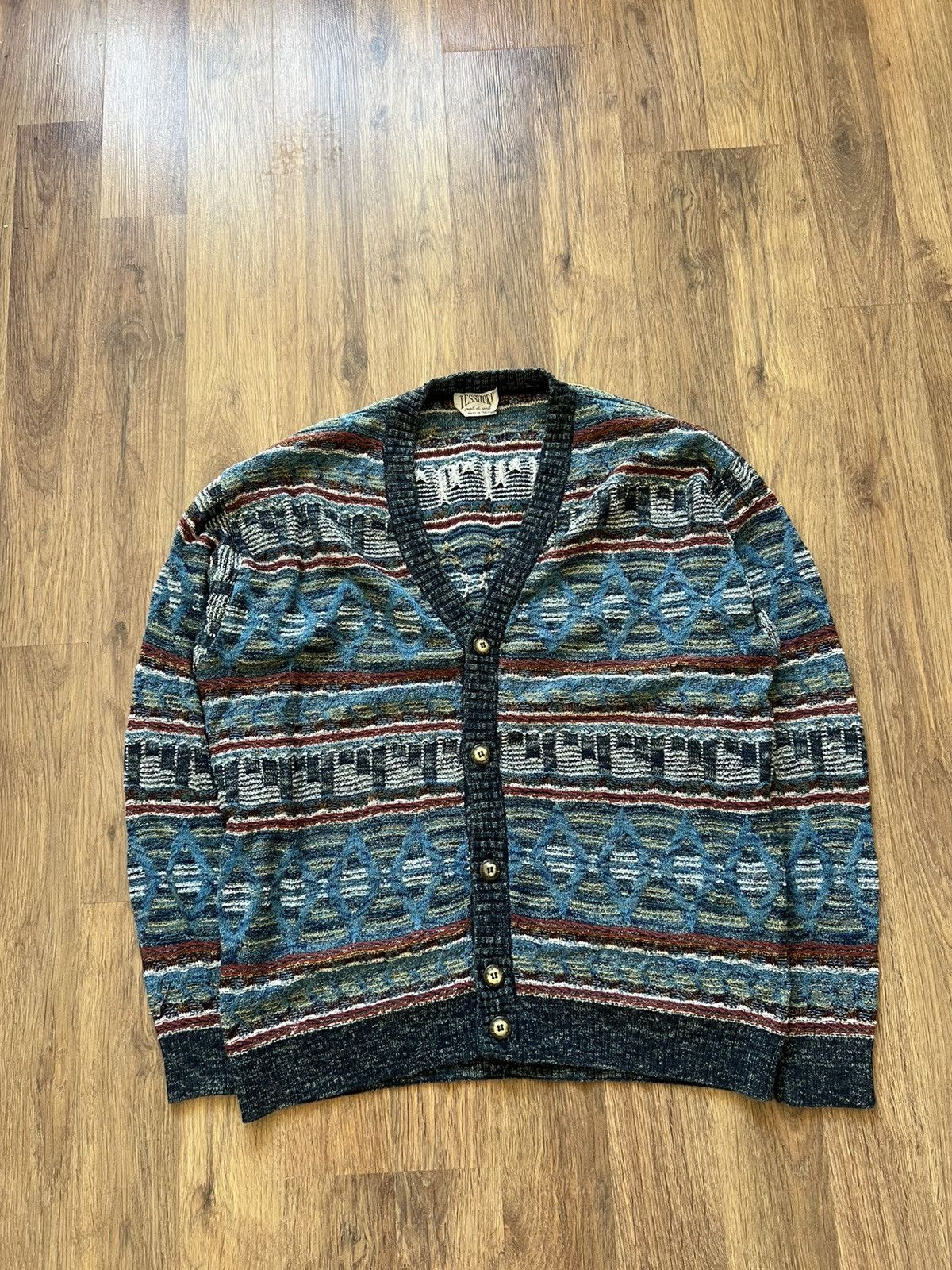 Vintage Lessitore Knit Cardigan (Made in Italy) Size US L / EU 52-54 / 3 - 1 Thumbnail