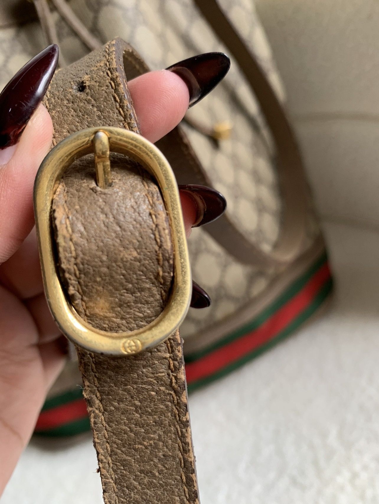 Gucci Authentic Gucci Vintage Ophidia Bucket Large Size ONE SIZE - 12 Thumbnail