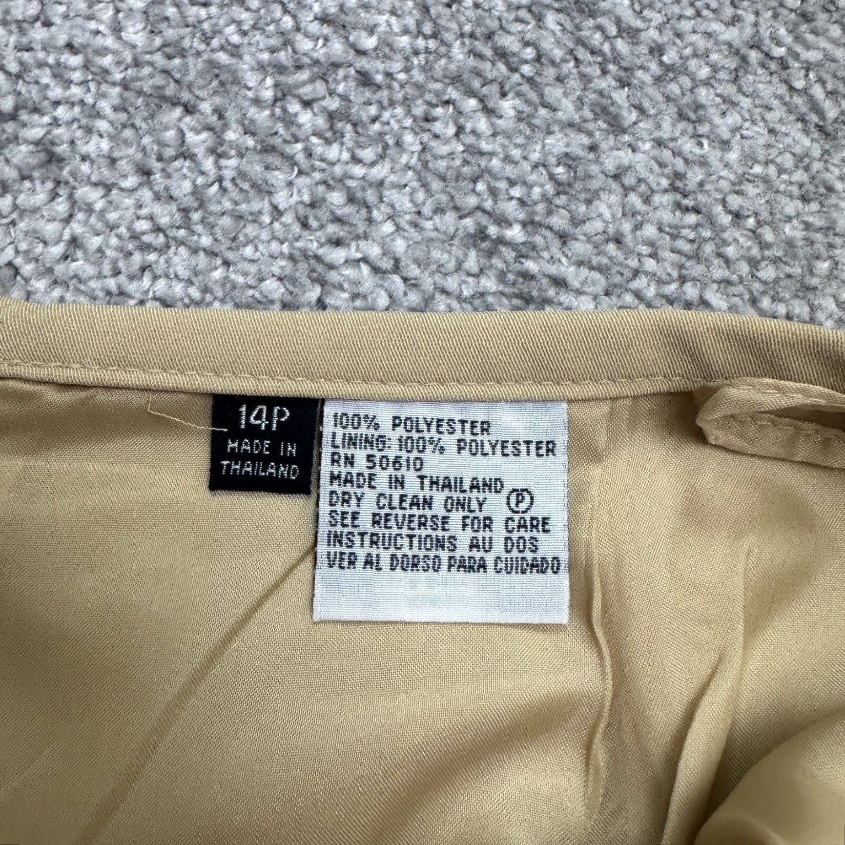 Kasper Kasper Skirt Pencil Women 14P Tan Beige Lined Knee Length Vintage No Size 36" / US 14 / IT 50 - 4 Thumbnail