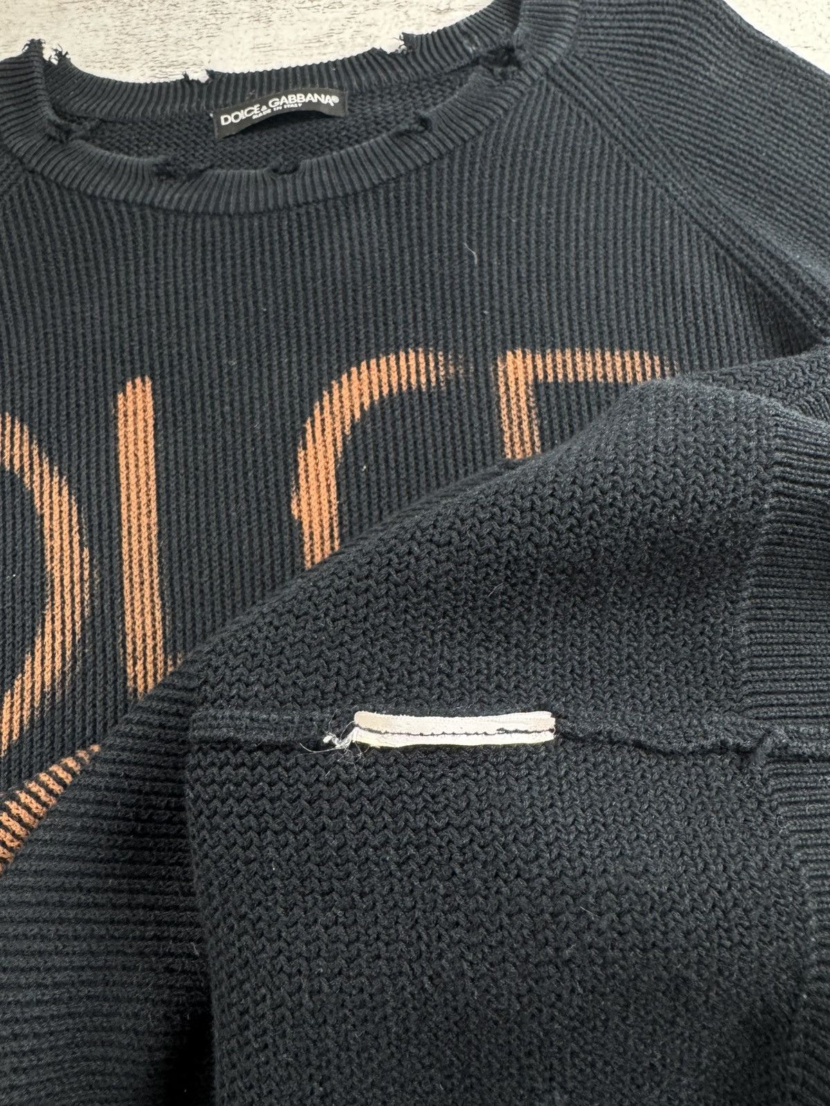 Vintage Dolce & Gabbana Distressed Y2K Thrashed Knit Faded Men’s 54 Size Sweater Pullover Size US L / EU 52-54 / 3 - 11 Thumbnail