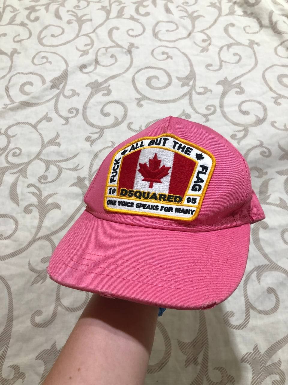 Dsquared2 Dsquared2 “Fuck All But The Flag” Pink Trucker Cap Hat Size ONE SIZE - 1 Thumbnail