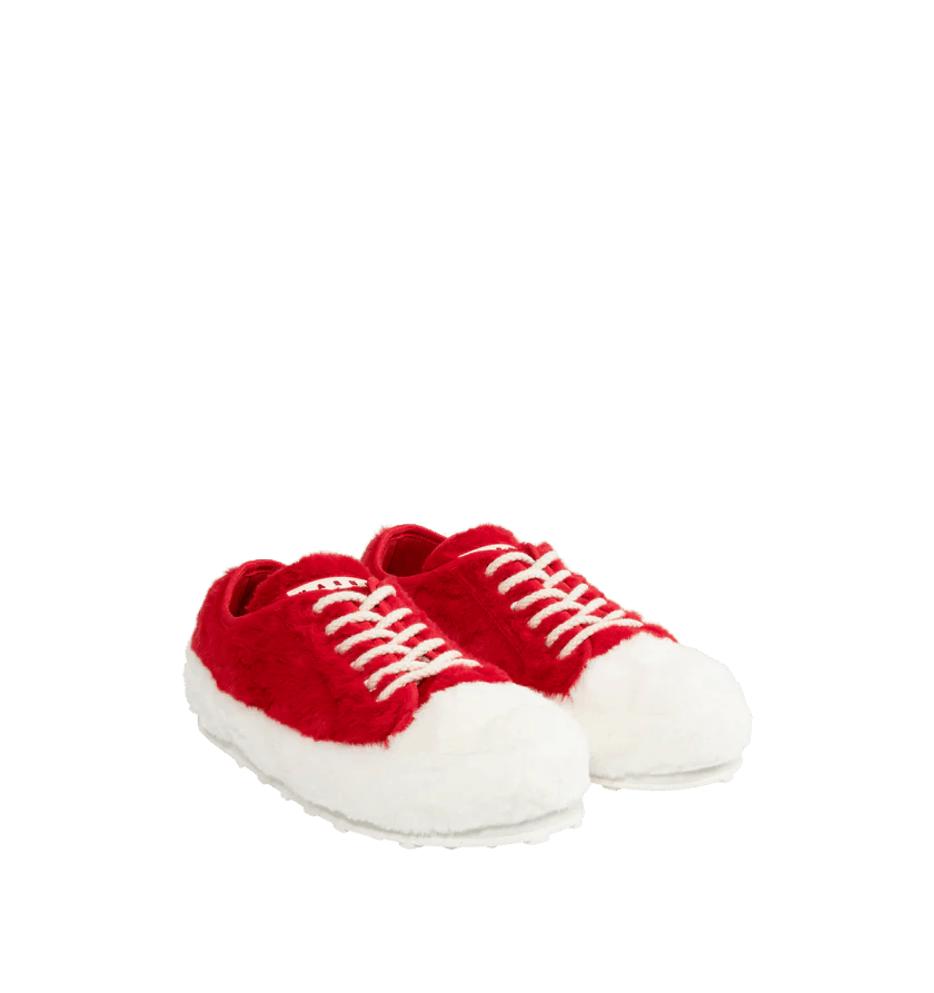 Marni o1h1sh11224 Teddy Tennis Sneaker in White/Red Size US 12 / EU 45 - 3 Thumbnail