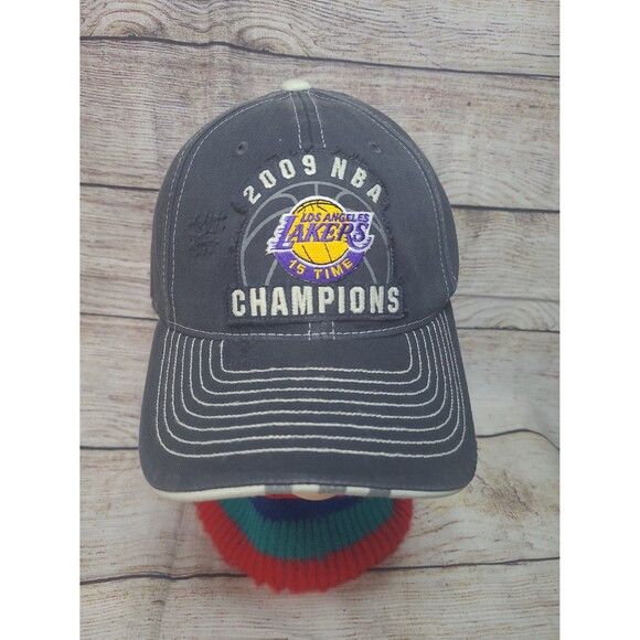 Adidas Vtg LA Lakers Championship 2009 Hat #8 Size ONE SIZE - 8 Thumbnail