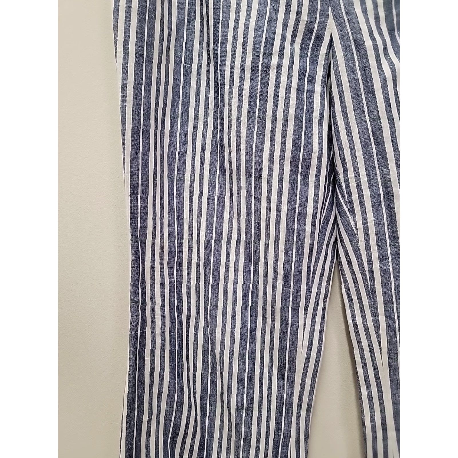 Tory Burch Tory Burch Pants Wide-Leg Linen Nautical Multicolor 100% Linen Sz 4 Womens Pockets Inseam 29.5 in Dress Pants Holiday/Nautical Theme Size 27" / US 4 / IT 40 - 3 Thumbnail