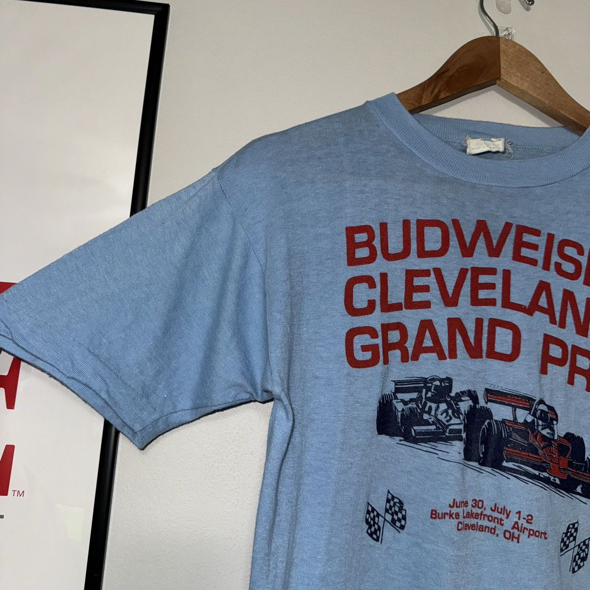 Budweiser × Vintage RARE VINTAGE 80s BUDWEISER CLEVELAND GRAND PRIX RACING TEE Size US M / EU 48-50 / 2 - 4 Thumbnail
