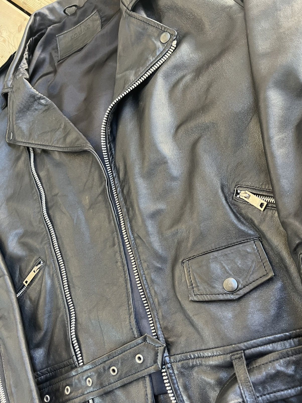 Kollar Clothing LEATHER MOTO BIKER JACKET Size US L / EU 52-54 / 3 - 15 Thumbnail