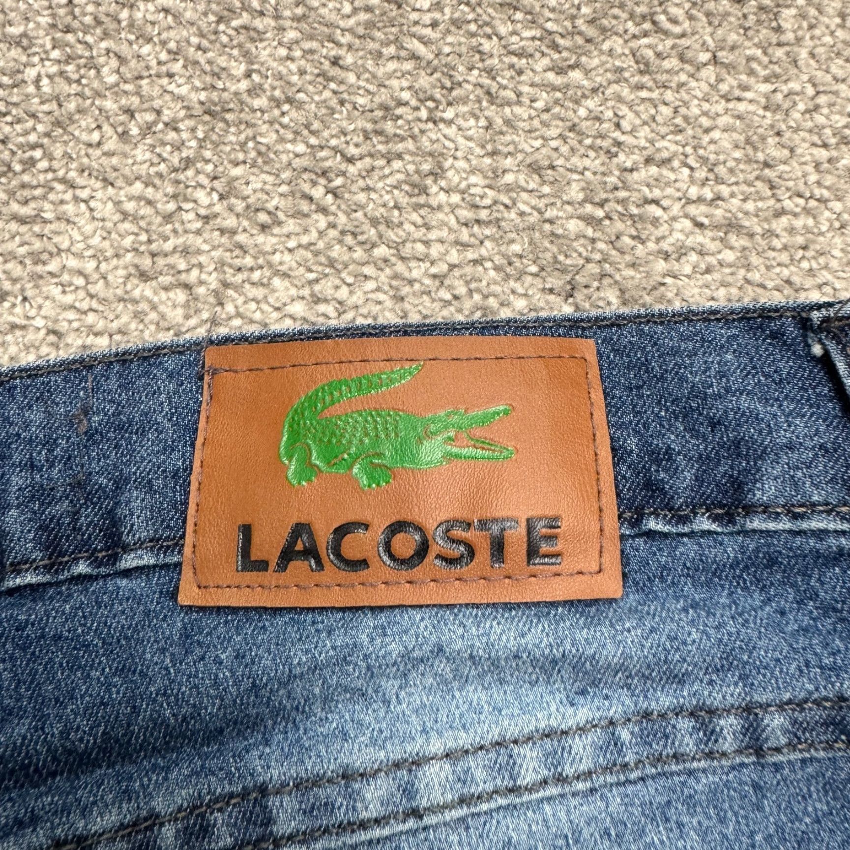 Lacoste VINTAGE Lacoste Men's Jeans - 40 Waist, Straight Leg, Medium Wash Denim, Casual Streetwear, 30x32 Size US 40 / EU 56 - 4 Thumbnail