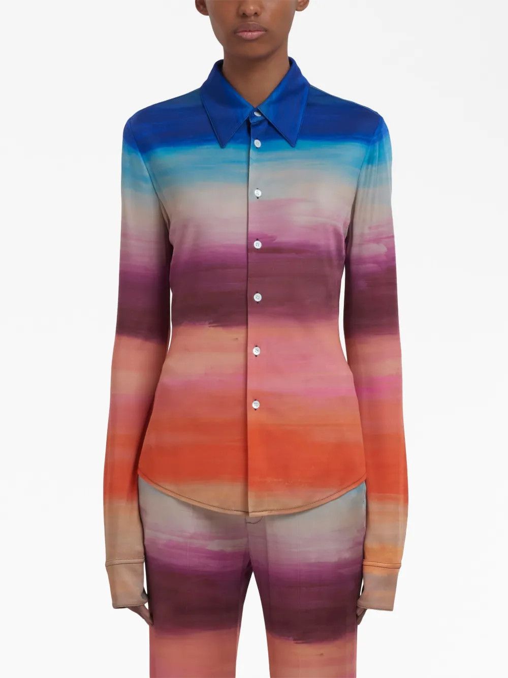 Marni o1y1125 Patterned Shirt in Multicolor Size M / US 6-8 / IT 42-44 - 3 Thumbnail