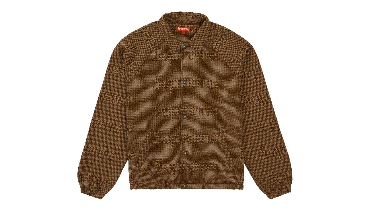 Supreme Supreme Houndstooth Logos Snap Front Jacket | Grailed