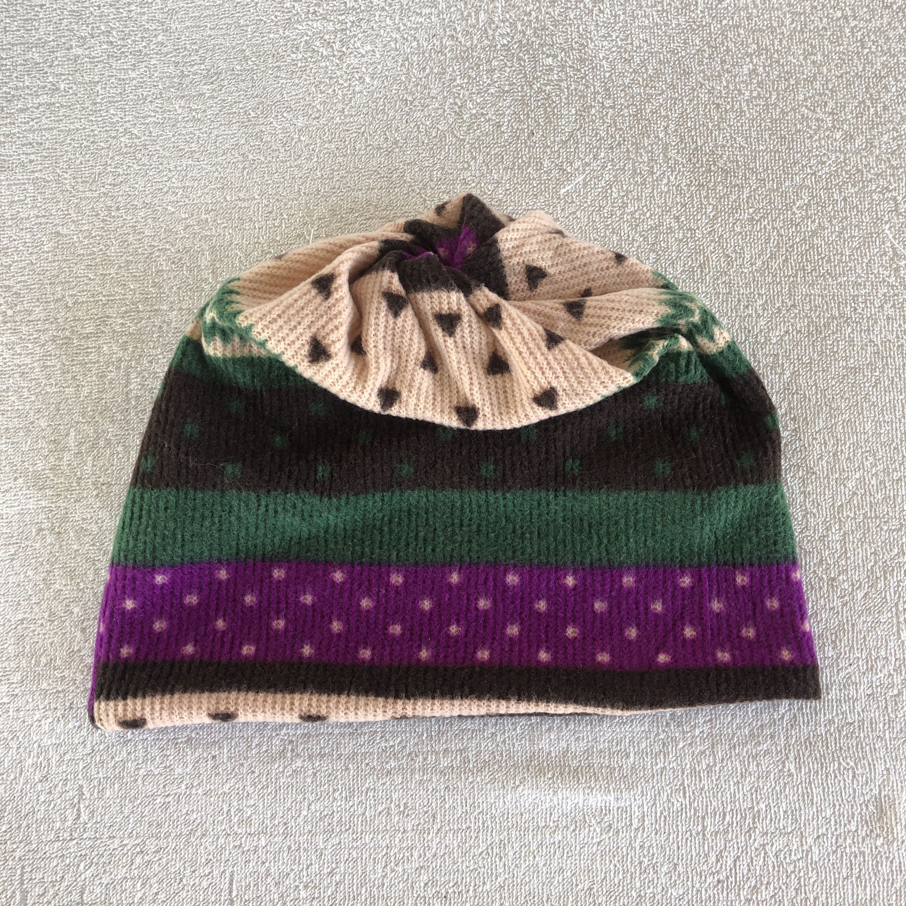 Japanese Brand Vintage 90s Unknown Cable Knit Earflap Beanie Snow Caps Hats Size ONE SIZE - 6 Thumbnail