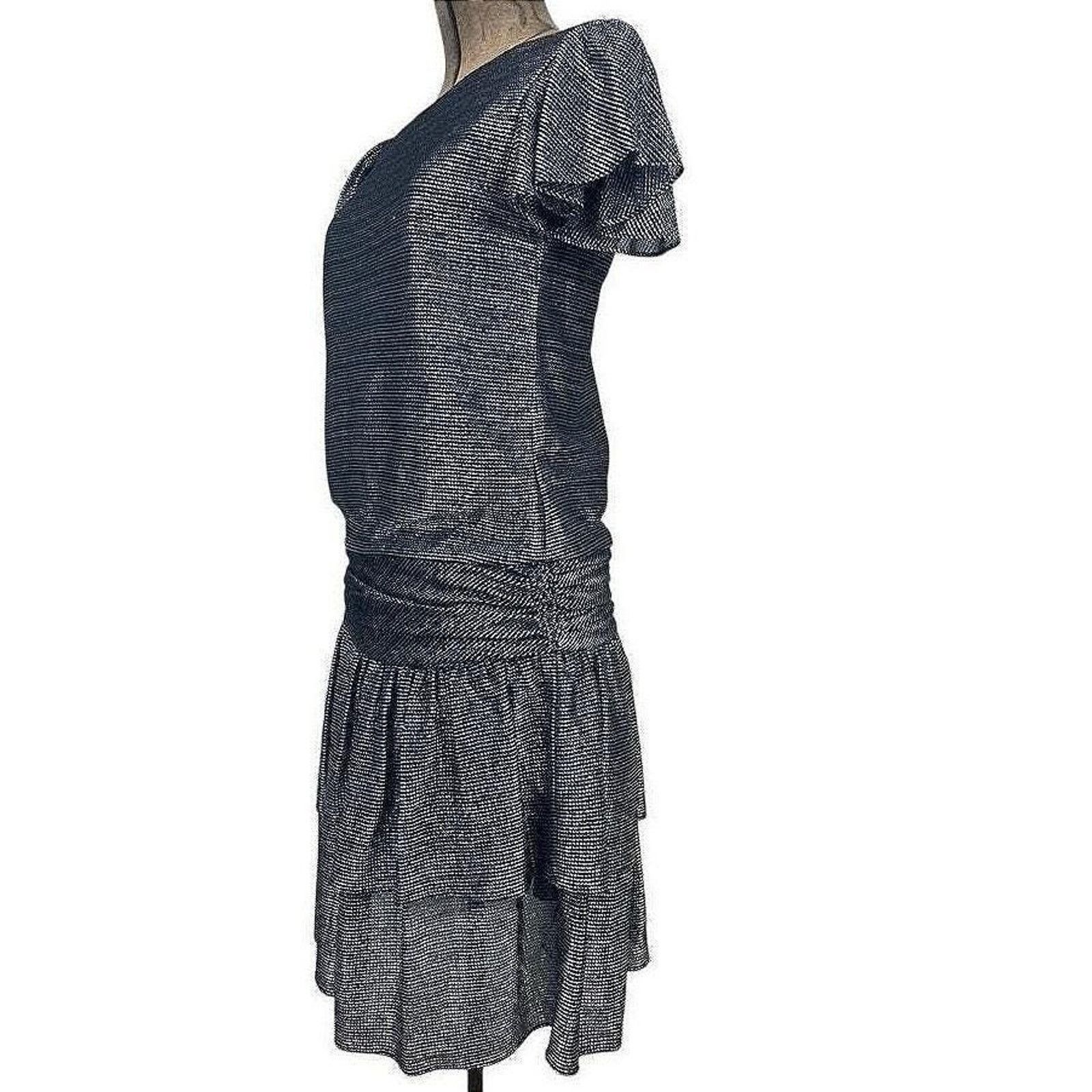 Vintage Womens Metallic Silver 80s Dress Disco Whimsi Party Bling Size S / US 4 / IT 40 - 2 Thumbnail
