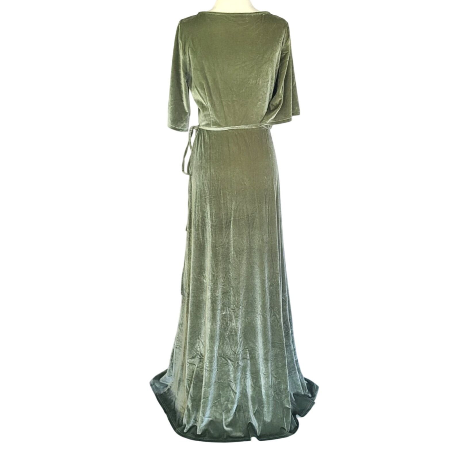 Other Baltic Born Womens Sage Green Velvet Megan Wrap Maxi Dress L Size L / US 10 / IT 46 - 7 Thumbnail