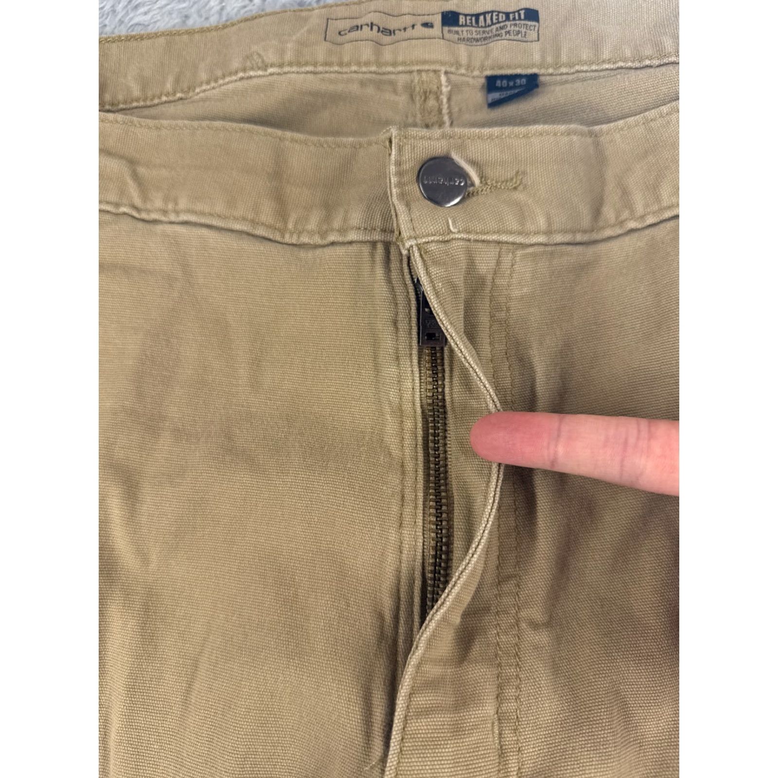 Carhartt VINTAGE Carhartt Pants Men 40 Beige Rip-Stop Cargo Relaxed Fit Rugged Flex Cotton Blend Size US 40 / EU 56 - 5 Thumbnail