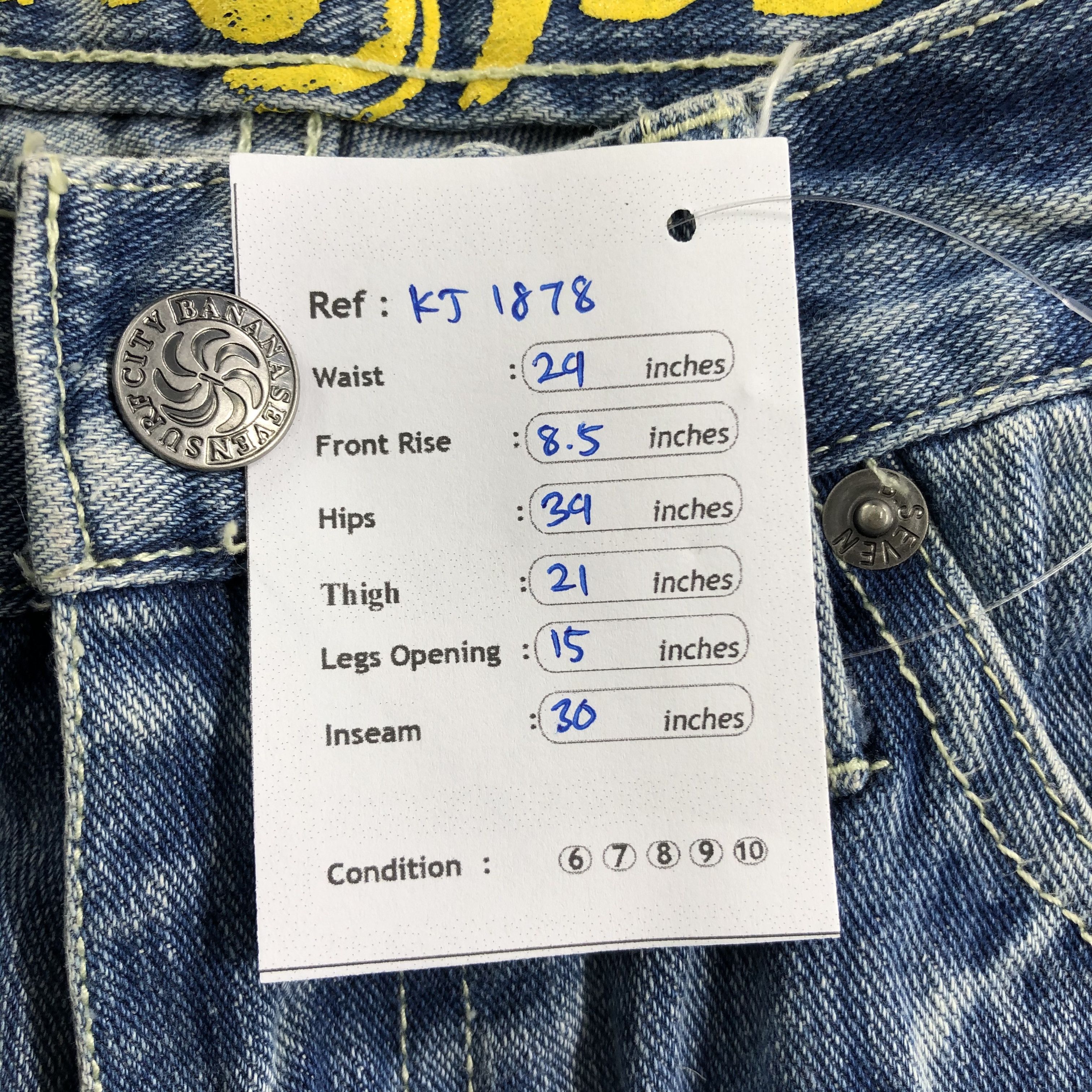 Japanese Brand Banana Seven Jeans Surfwear Patchwork Denim KJ1878 Size US 29 - 12 Thumbnail