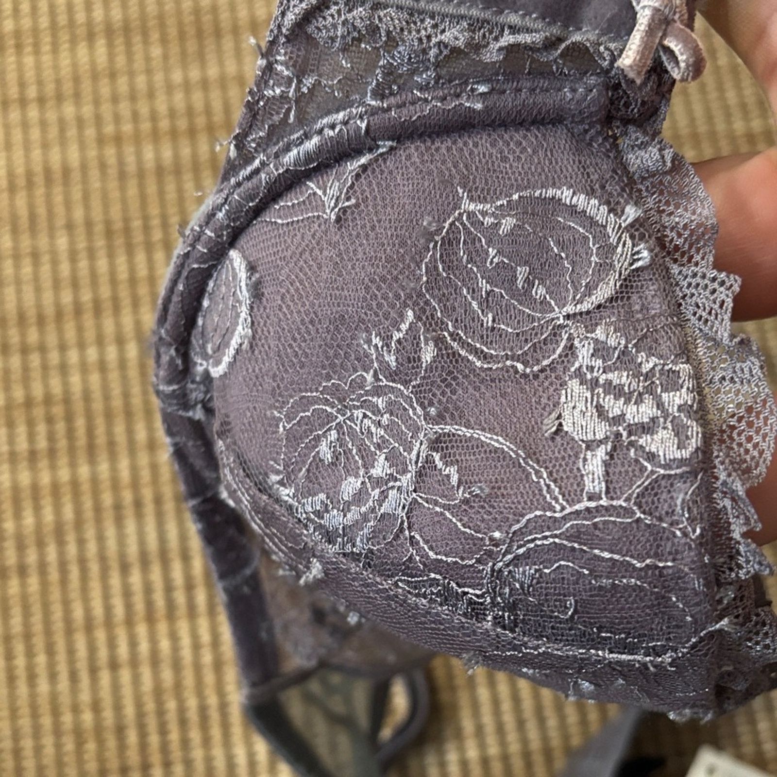 La Perla NWT Malizia by La Perla Lace Embroidered Bra - Dark Gray 36B Size ONE SIZE - 6 Thumbnail