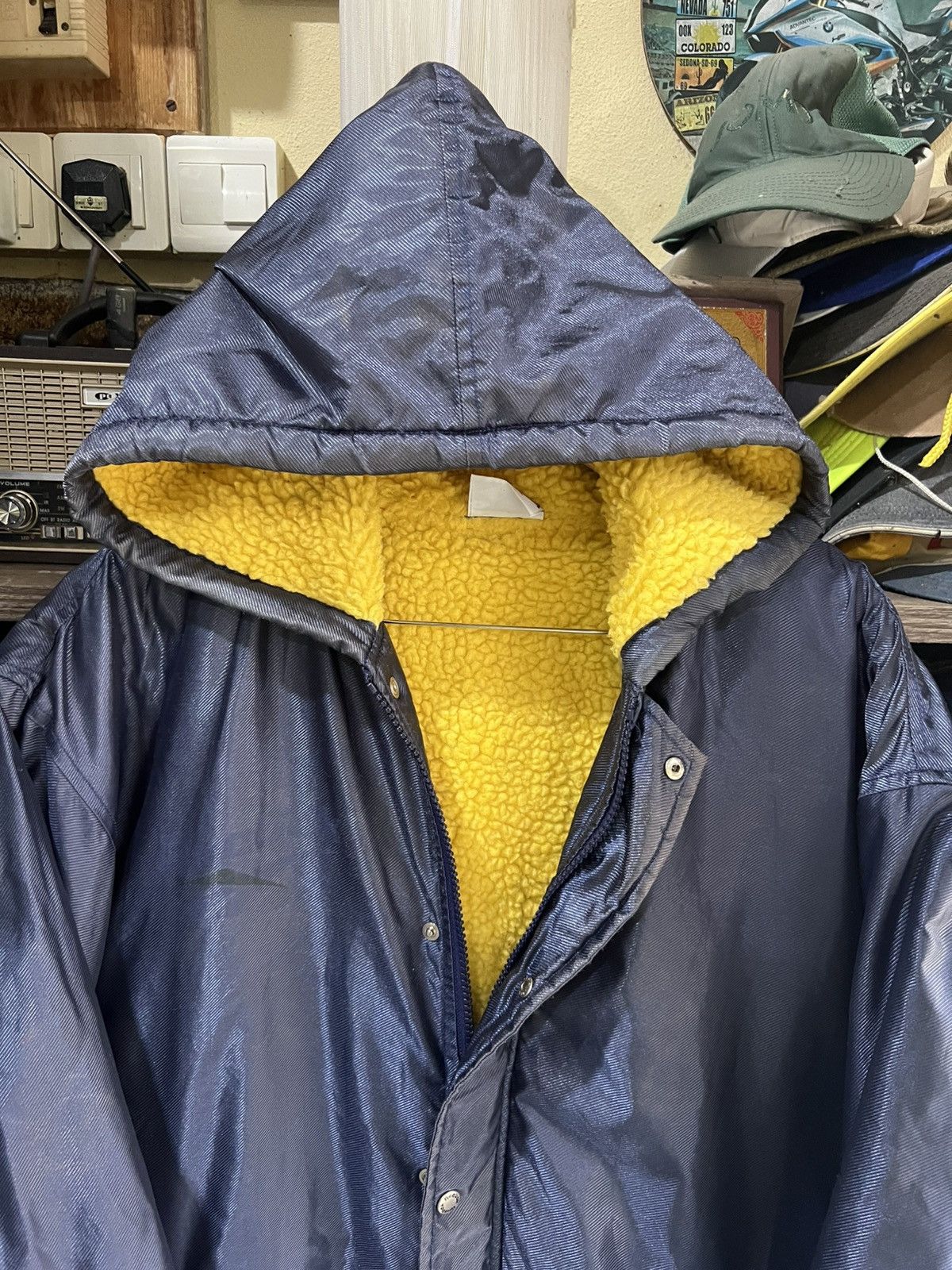 🔥Vintage Reebok Sherpa Button Long Jacket Hoodie
