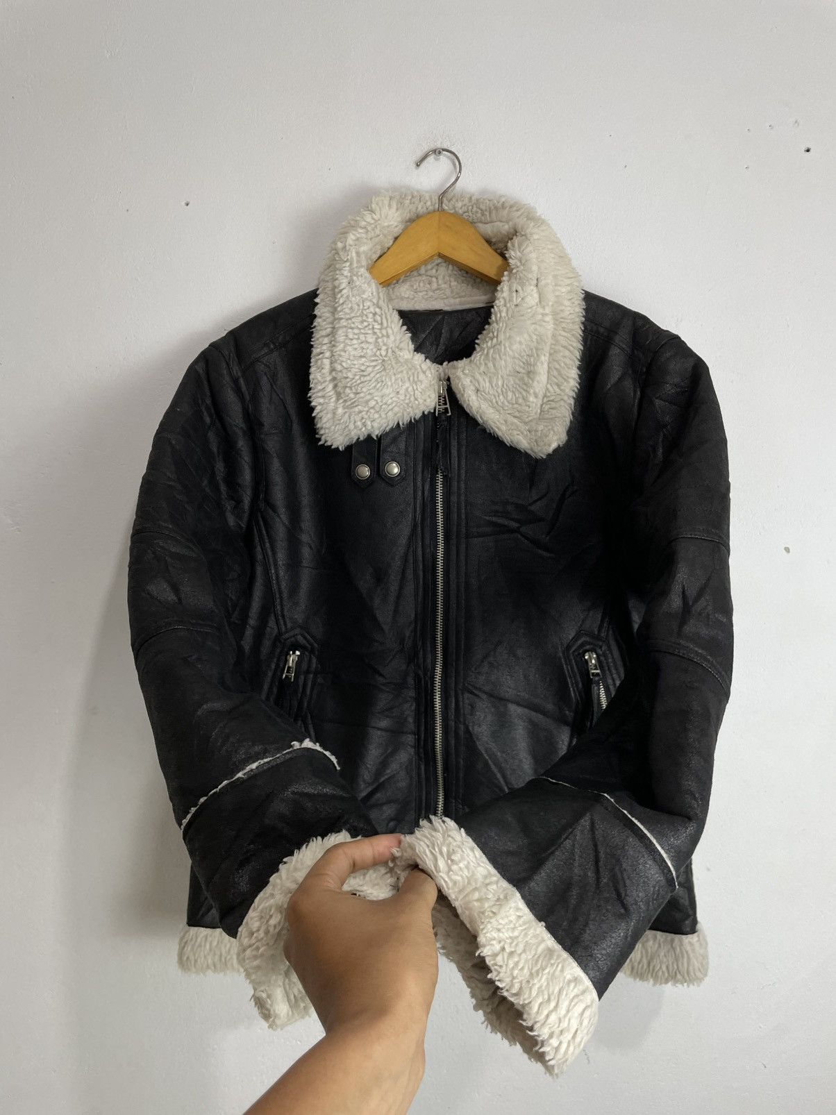 If Six Was Nine Guess Bondage Fur Jacket Fleece Lgb kmri Ifsix gothic style Size US L / EU 52-54 / 3 - 2 Thumbnail