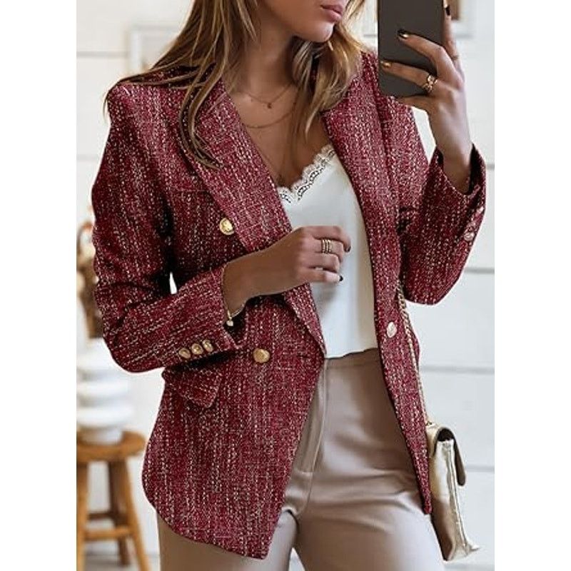 Other Happy Sailed Womens Blazer Double Breasted Turndown Collar Size XL / US 12-14 / IT 48-50 - 2 Thumbnail