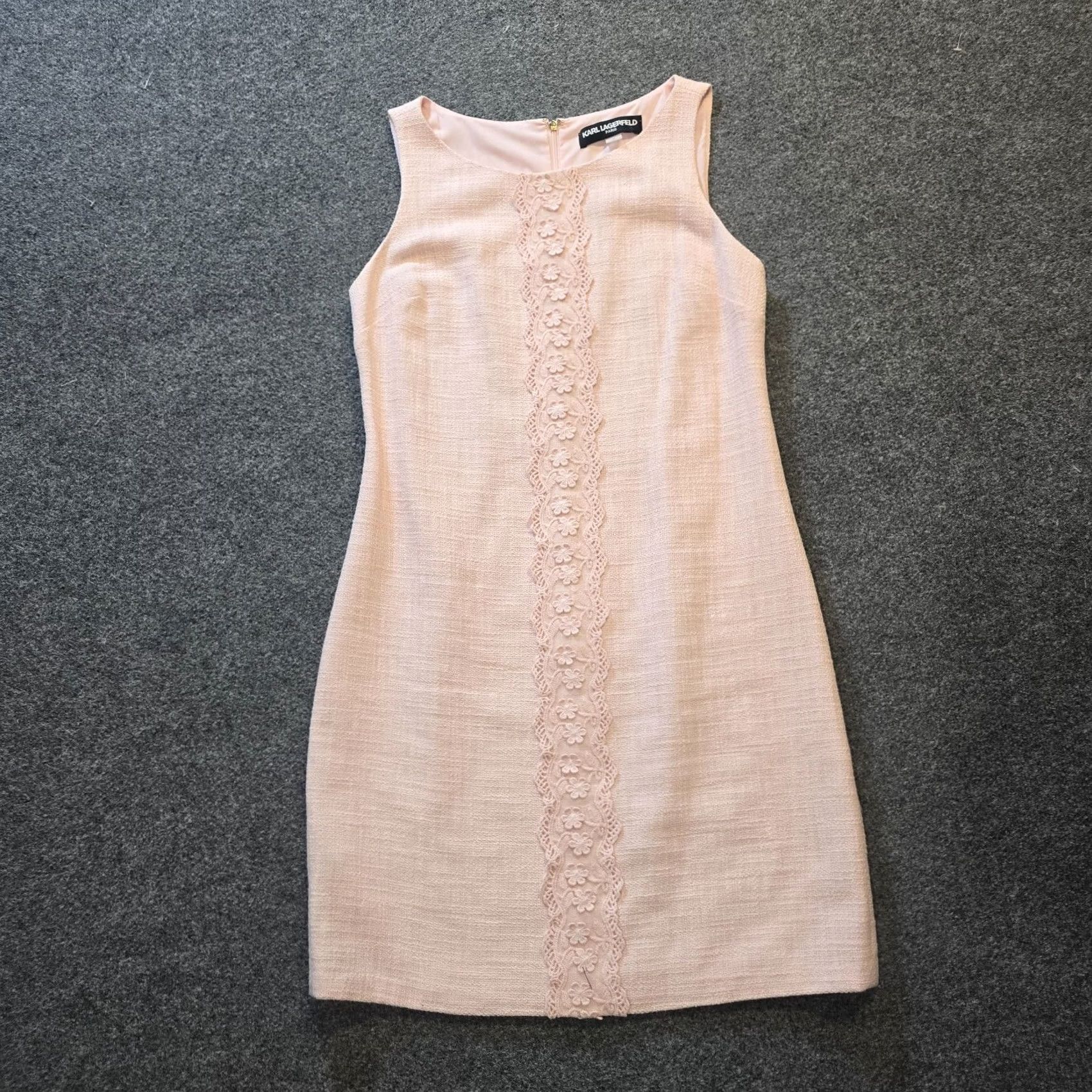 Karl Lagerfeld Karl Lagerfeld Dress Womens Size 10 Pink Lace Detail Sheath Sleeveless Casual Dress Size L / US 10 / IT 46 - 2 Thumbnail