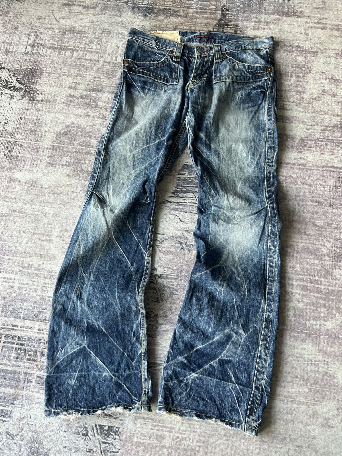 Tornado Mart Blue Way Flared Asidwash Jeans Size US 32 / EU 48 - 5 Thumbnail