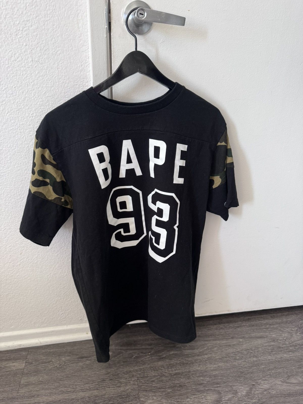 Bape Bape Camo Sleeve Jersey Style Tee Shirt Size US L / EU 52-54 / 3 - 1 Thumbnail