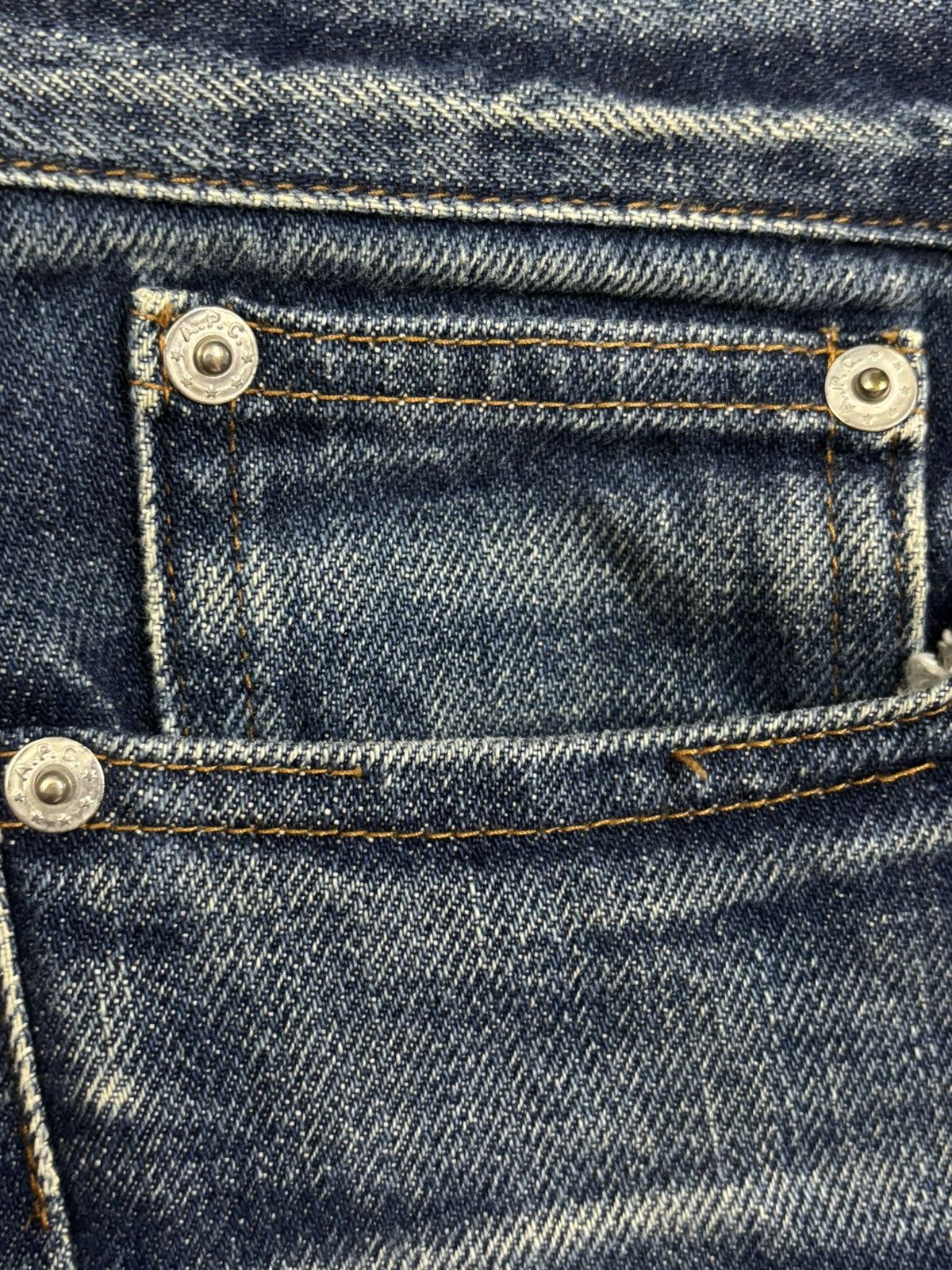A.P.C. A.P.C Petit New Standard Selvedge Blue Wash Distressed Jeans Size US 29 - 6 Thumbnail